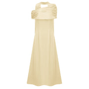 Benedetta Yellow One Shoulder Satin Maxi Dress
