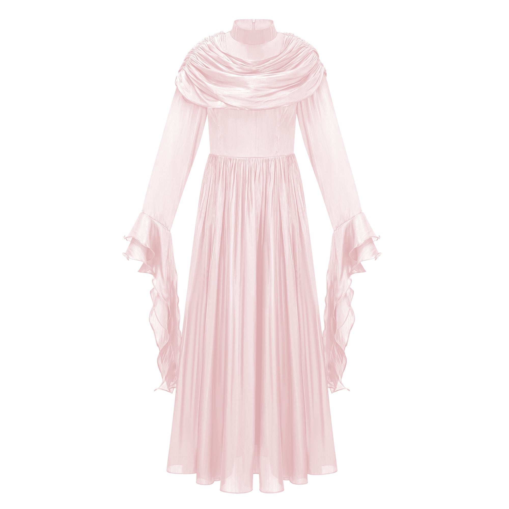 Danuta Pink Ruched Pleated Maxi Dress (Final Sale-US Only)