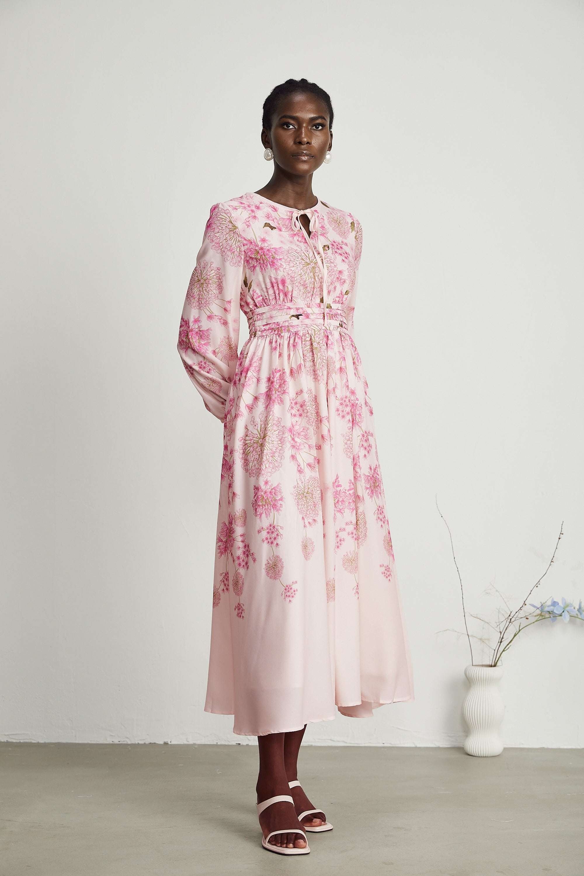 Yvette pink floral-print midi dress (Final Sale-US Only)