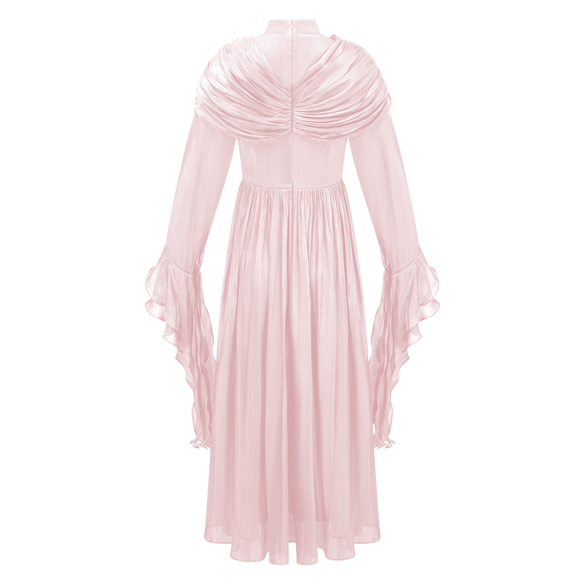 Danuta Pink Ruched Pleated Maxi Dress (Final Sale-US Only)