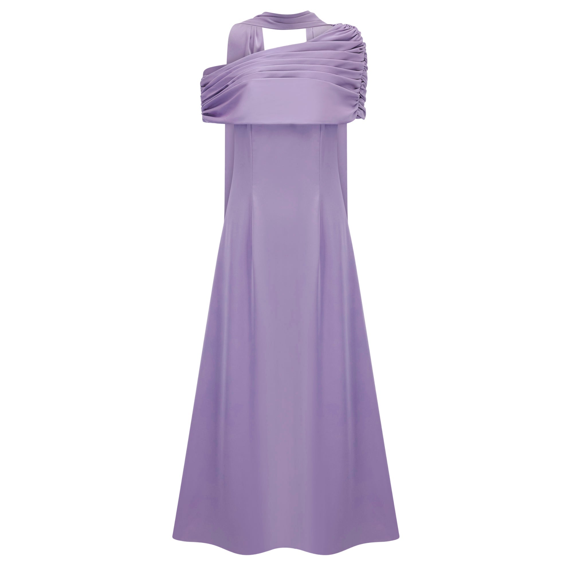 Benedetta Lilac One Shoulder Satin Maxi Dress (Final Sale-US Only)