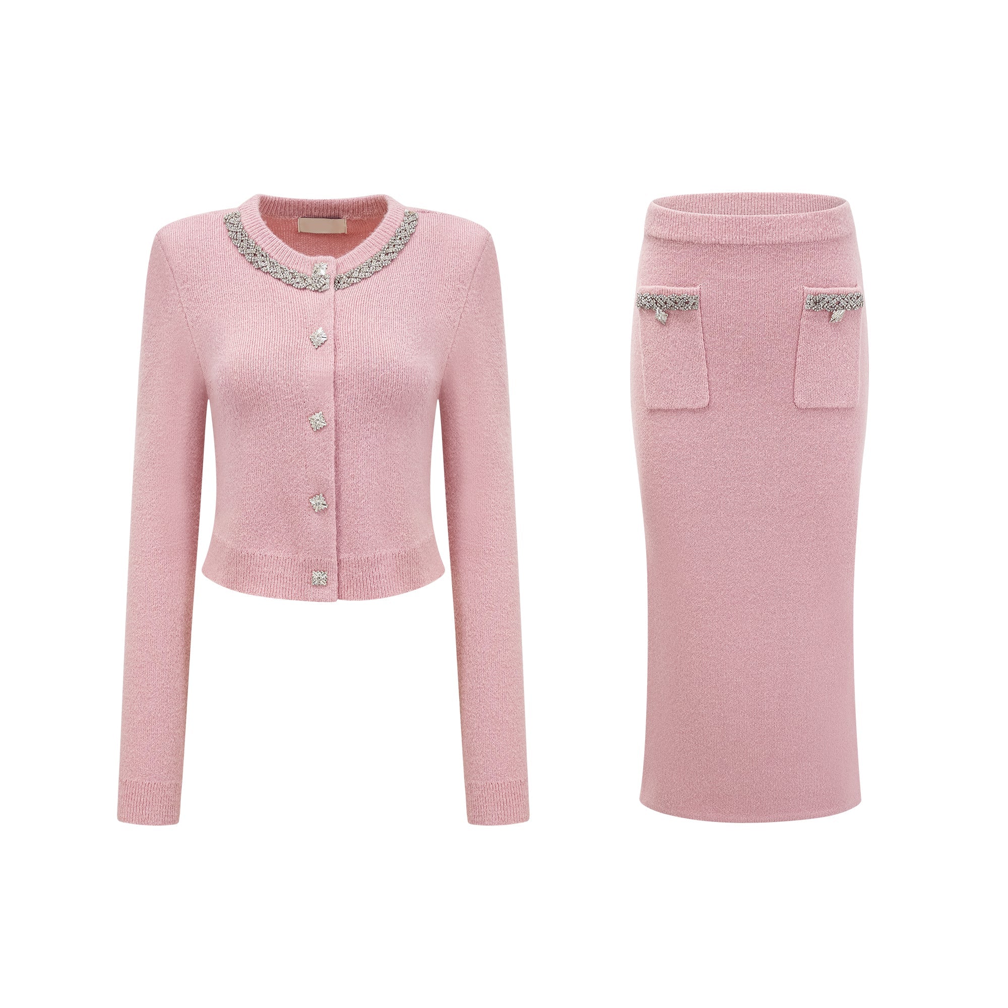 Renée pink embellished jacket & skirt matching set (Final Sale-US Only)