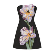 Irène Black Off-Shoulder Sequin Floral Embroidered Mini Dress