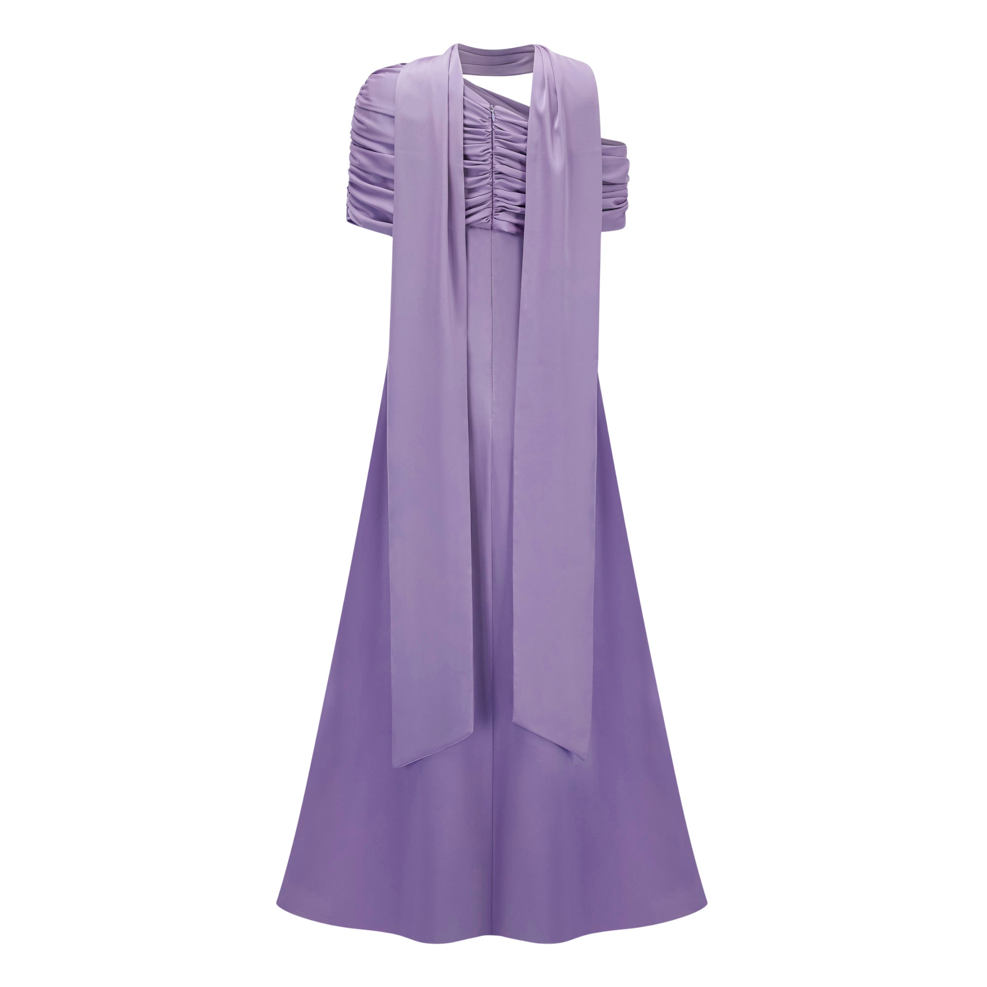 Benedetta Lilac One Shoulder Satin Maxi Dress (Final Sale-US Only)