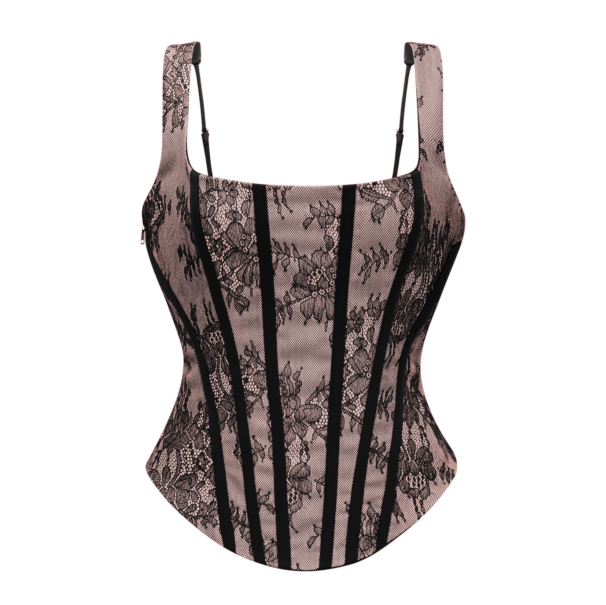 Olesya Black Lace Top & Ruched Skirt Set