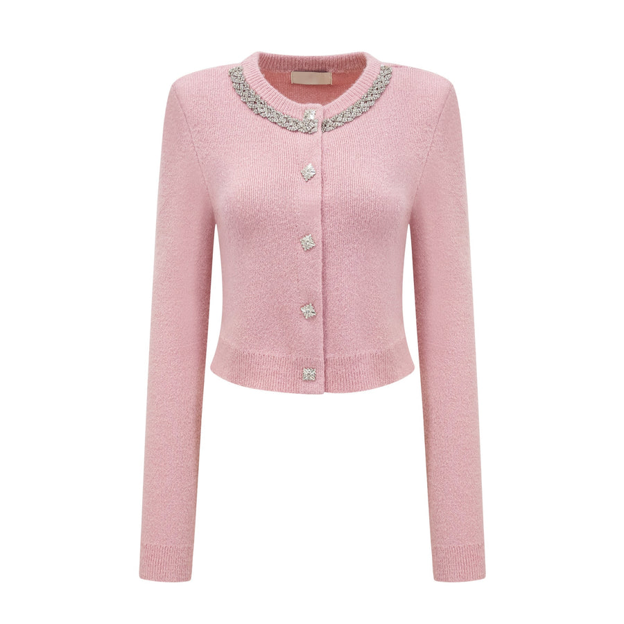Renée pink embellished jacket & skirt matching set