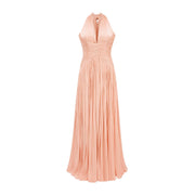 Térébenthine Pink Glossy Gathered Maxi Dress