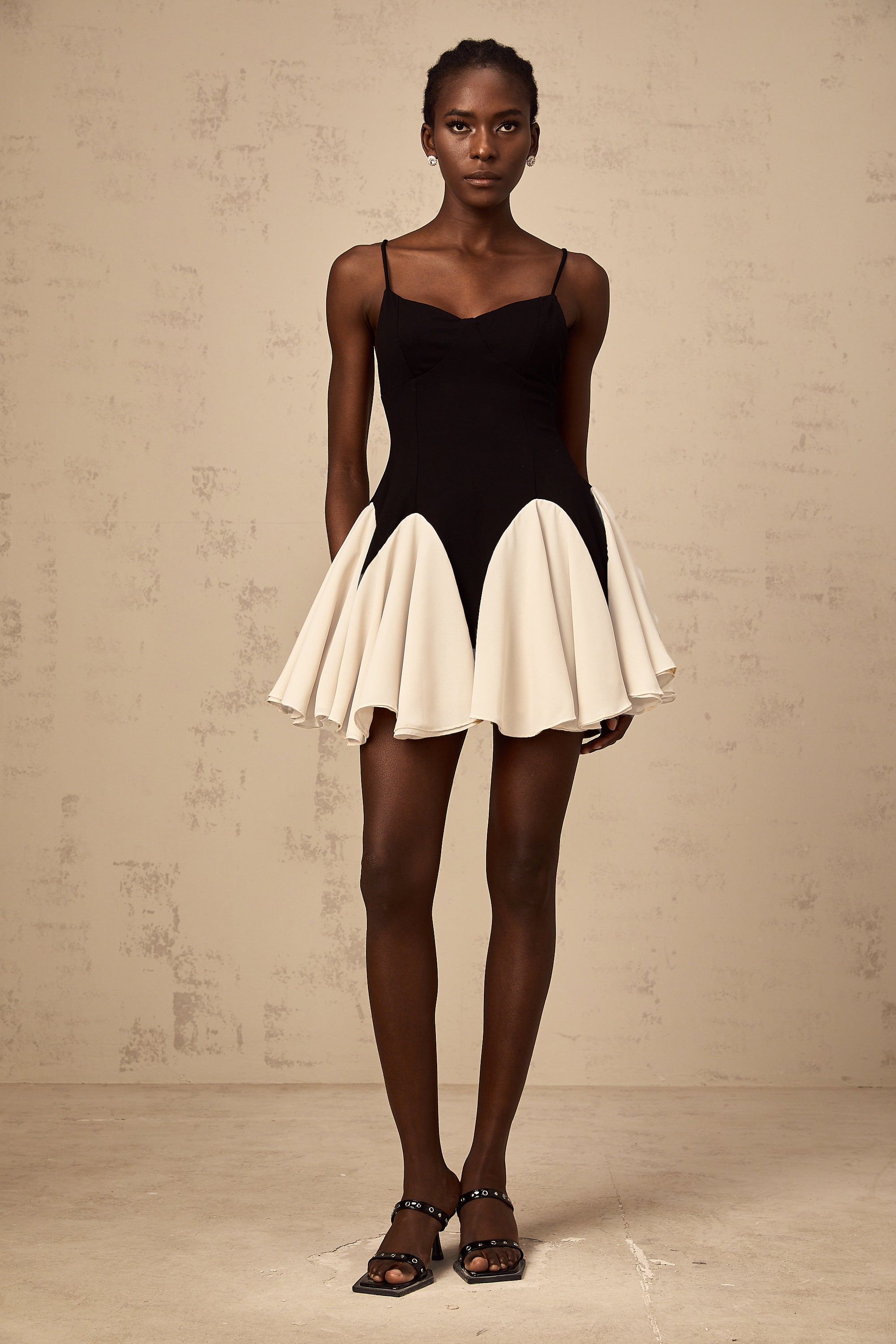 Justine color-blocked godet pleated mini dress (Final Sale-US Only)