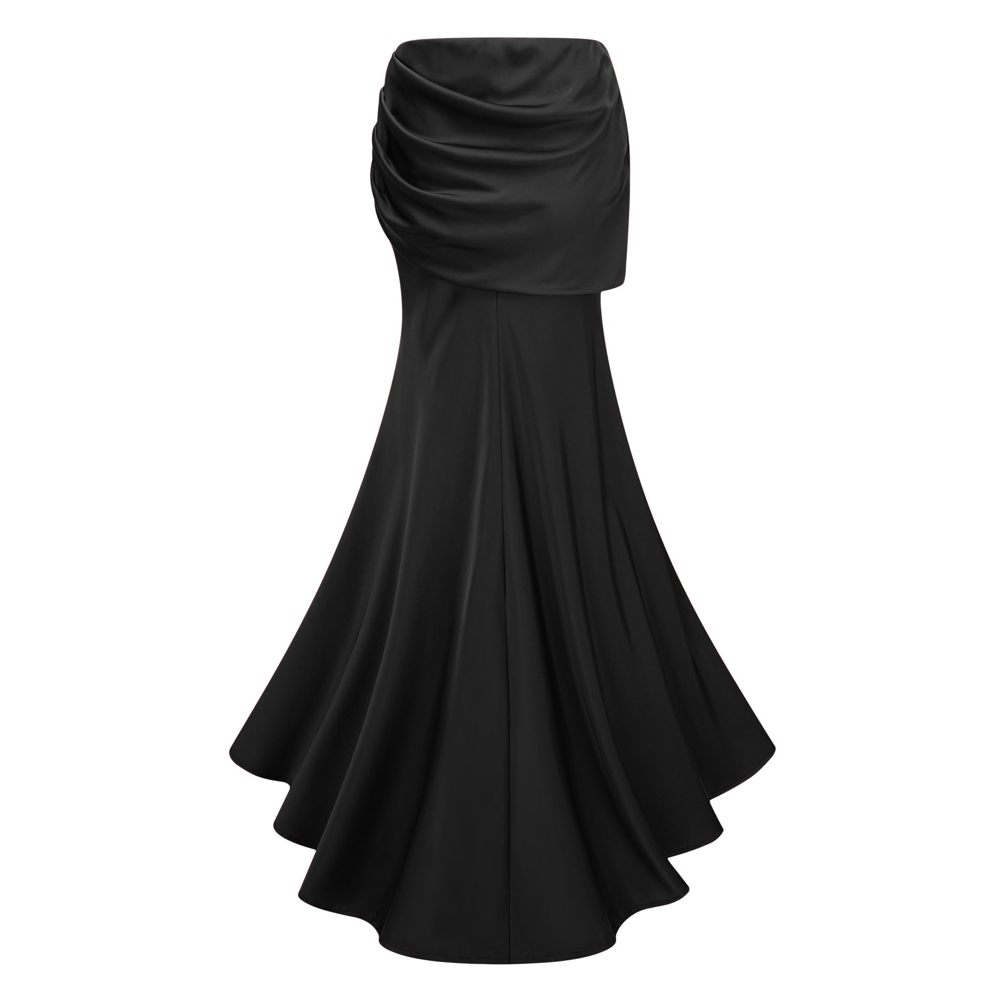 Olesya Black Lace Top & Ruched Skirt Set