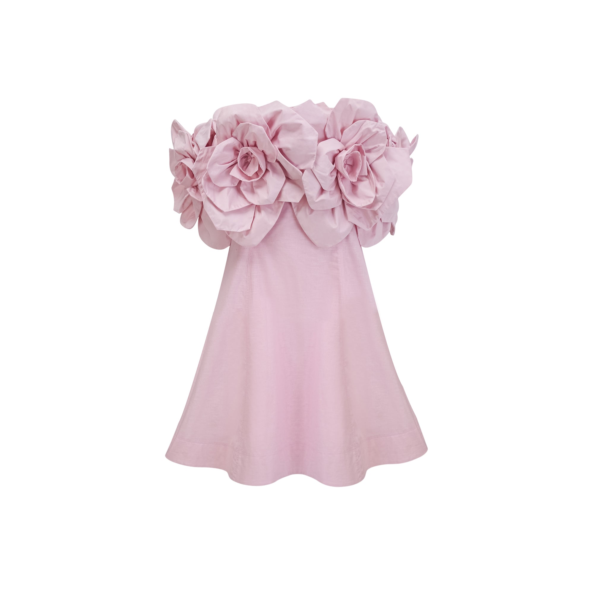 Juliette pink off-shoulder 3D-petal mini dress (Final Sale-US Only)