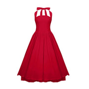 Eponine Red Layered Flared Hem Midi Dress
