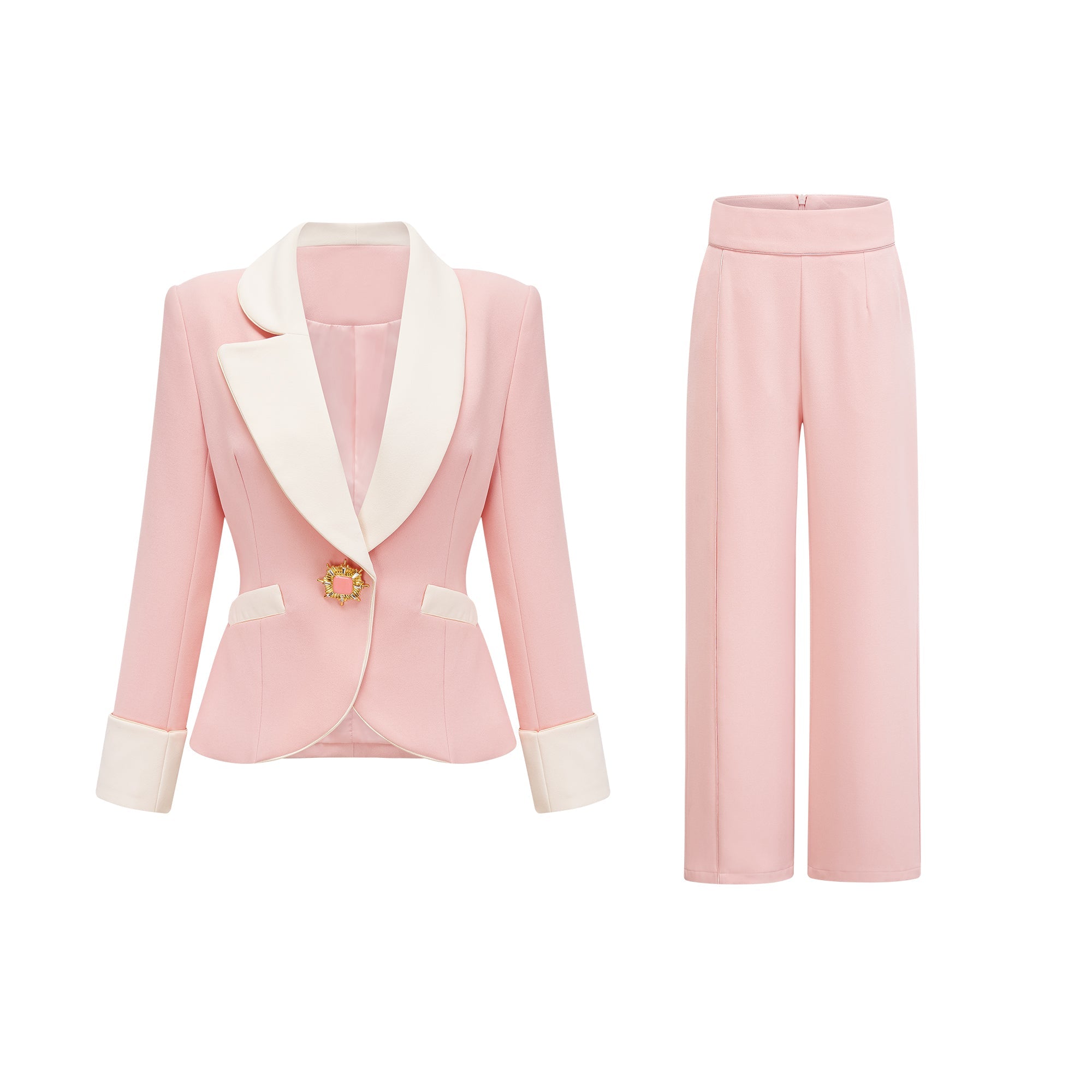 Claretta colour-block blazer & pants matching set (Final Sale-US Only)