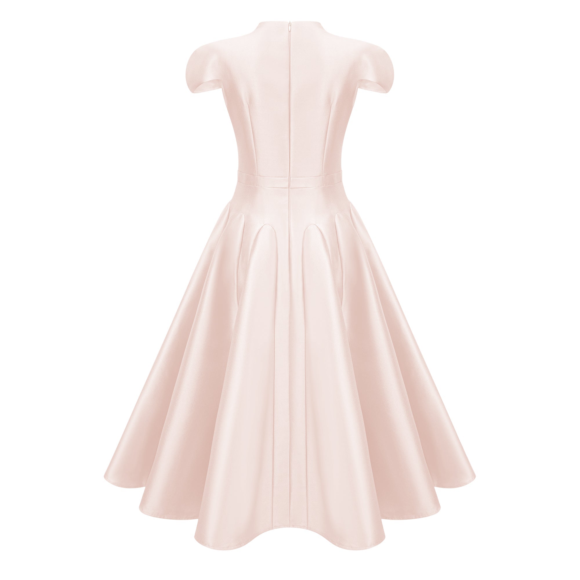 Aventin Pink Godet Design Midi Dress