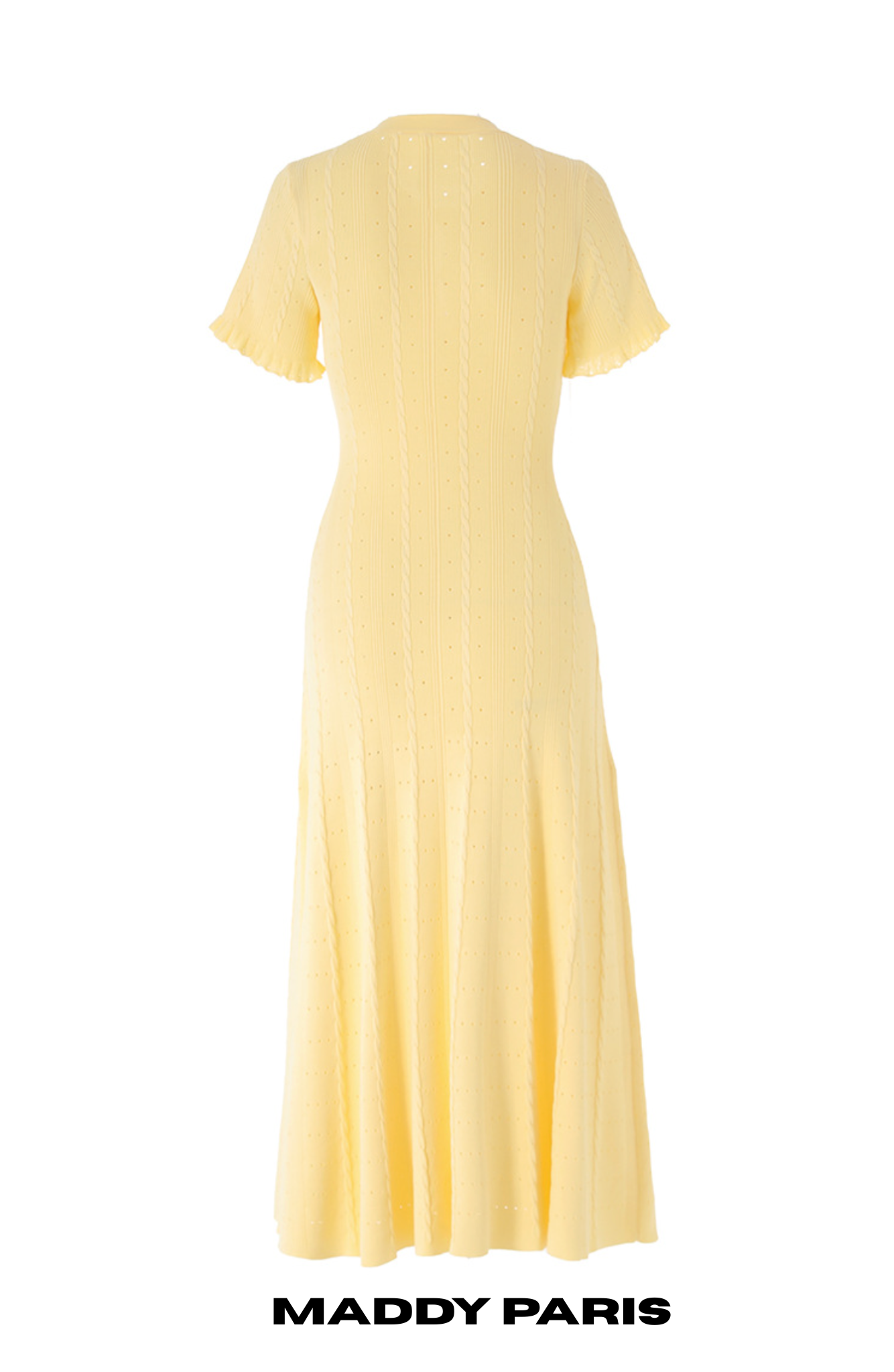 SANDRO GISELLE KNIT MIDI DRESS - YELLOW