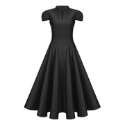 Aventin Black Godet Design Midi Dress