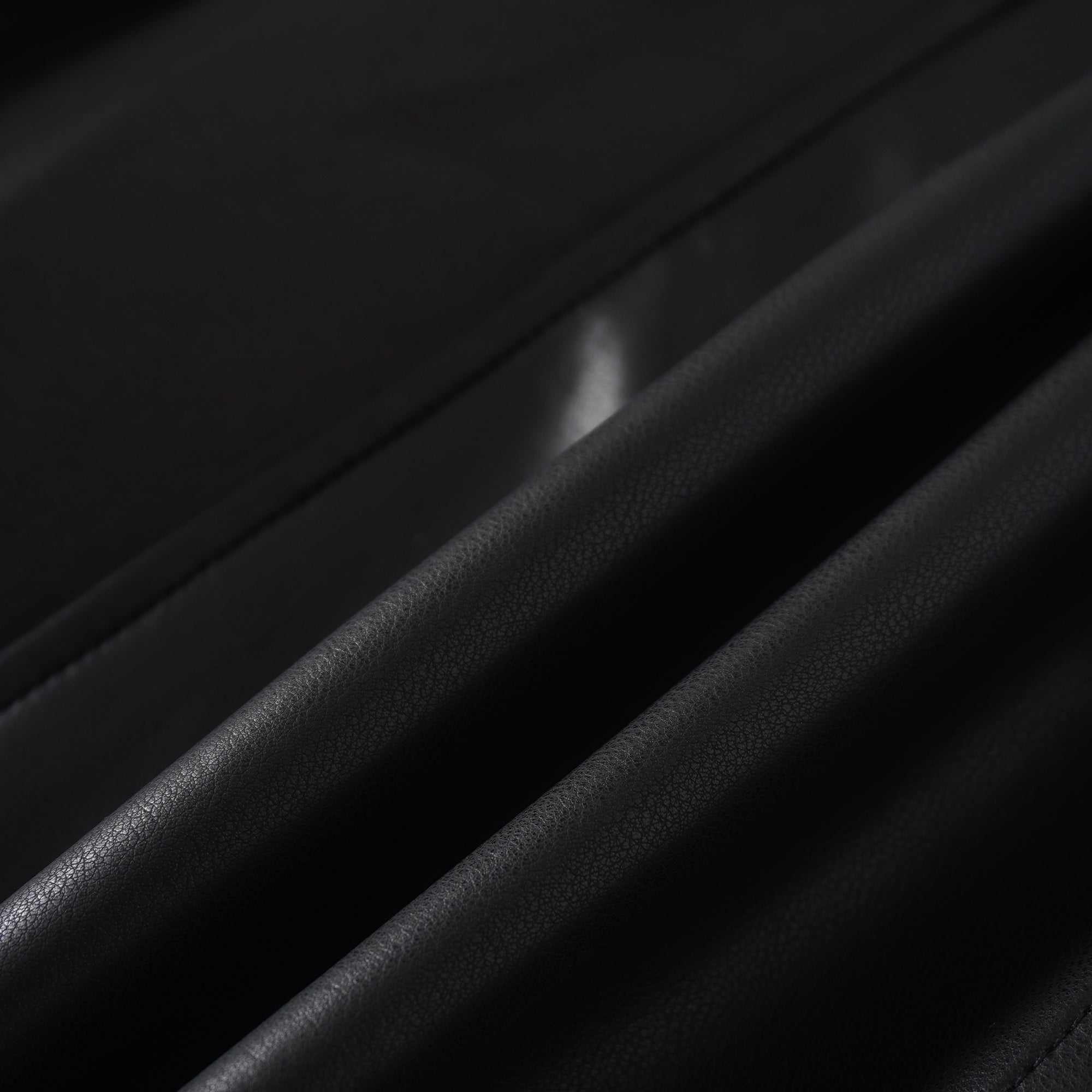 Amarante Black Double-Breasted Leather Mini Dress