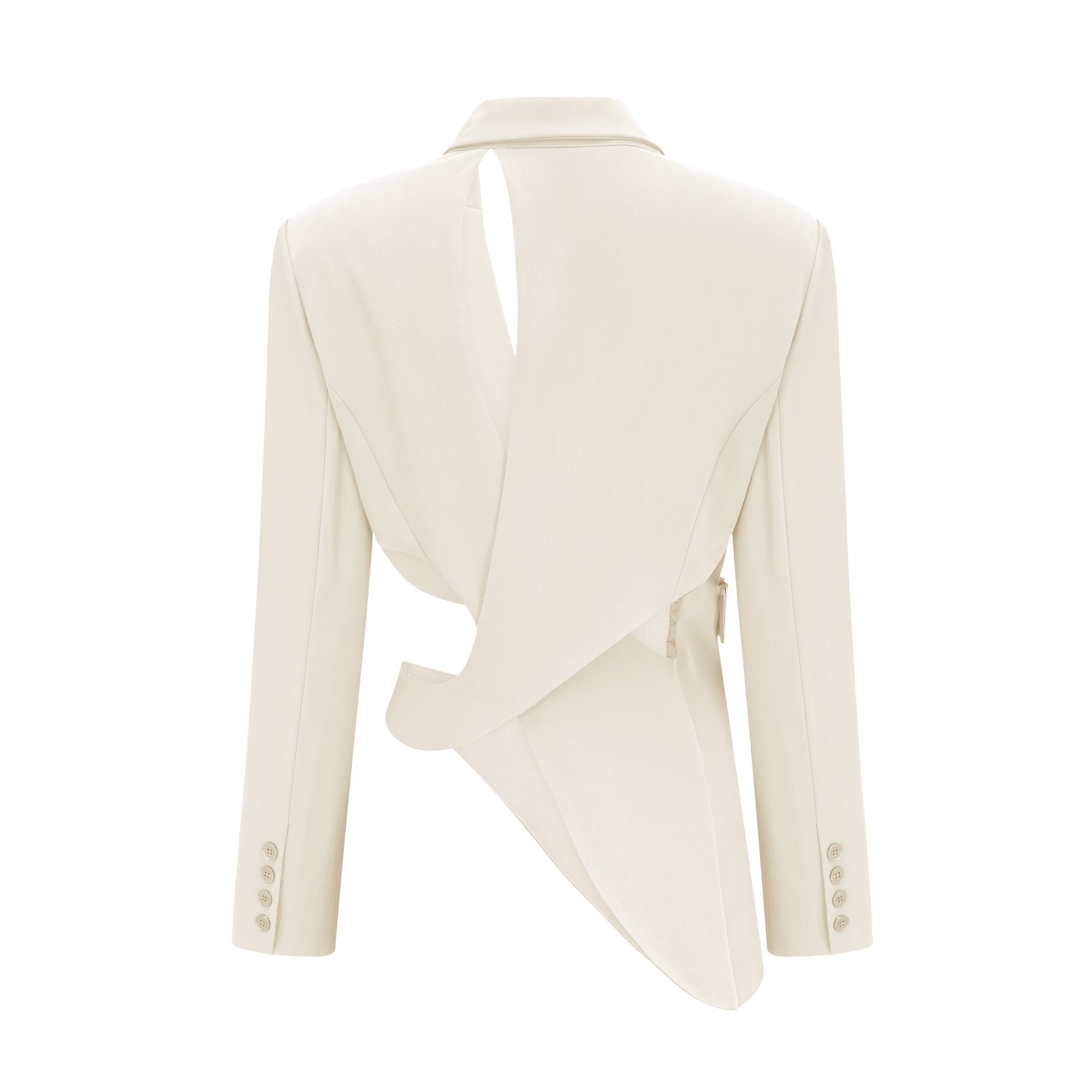 Amelie Neutral Asymmetrical Cut-Out Jacket