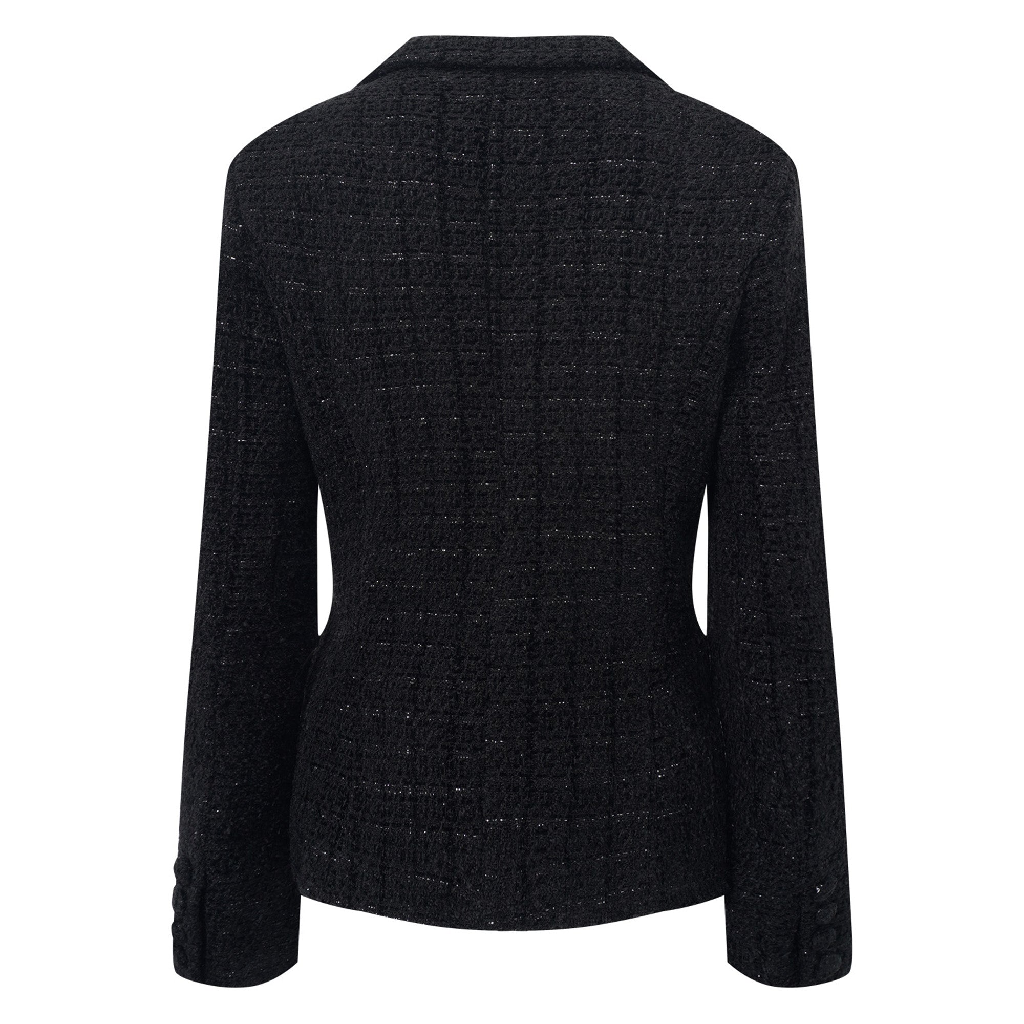 Ariadna Black Tweed Jacket & Satin Skirt Set (Final Sale-US Only)