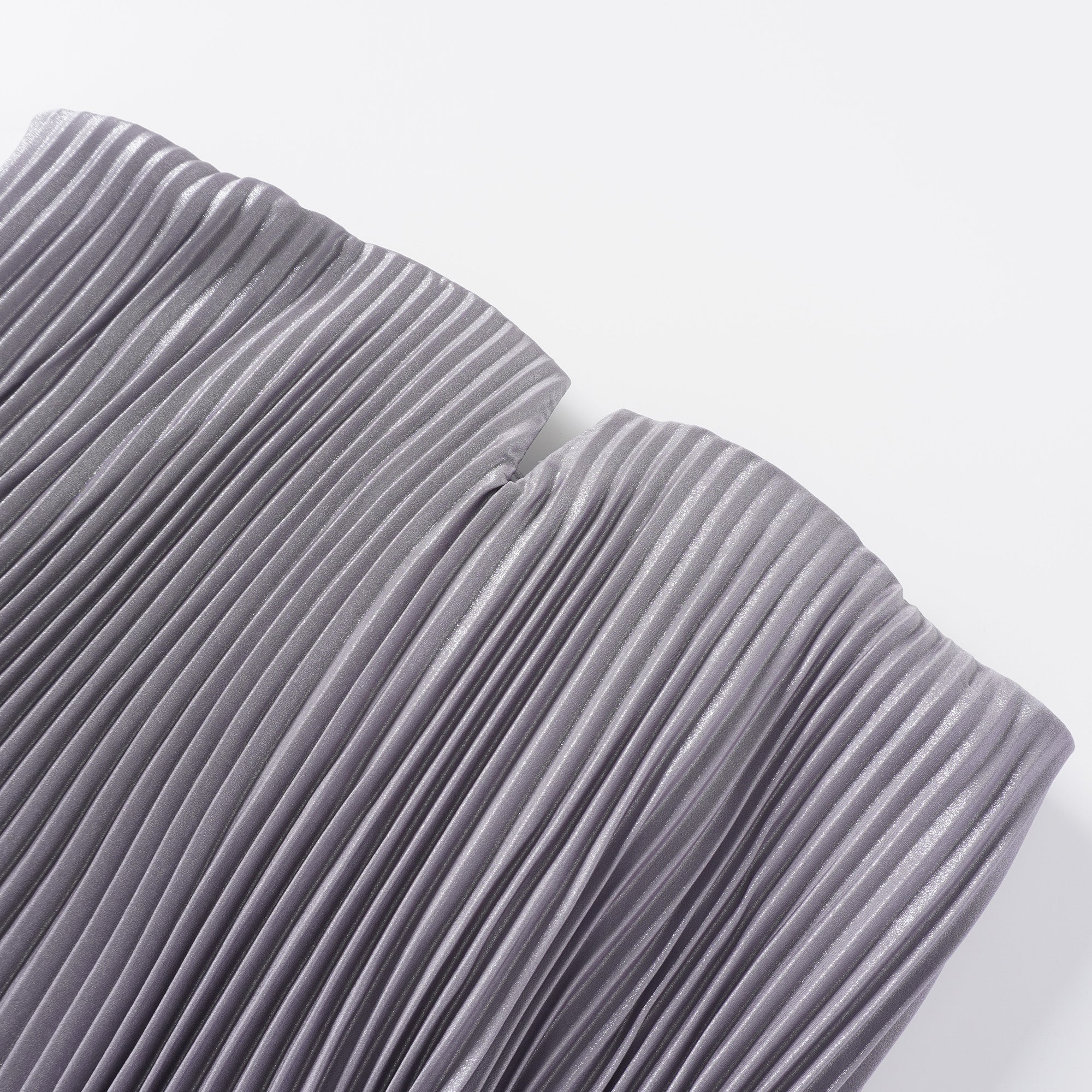 Satiné Purple Fully-pleated Maxi Dress