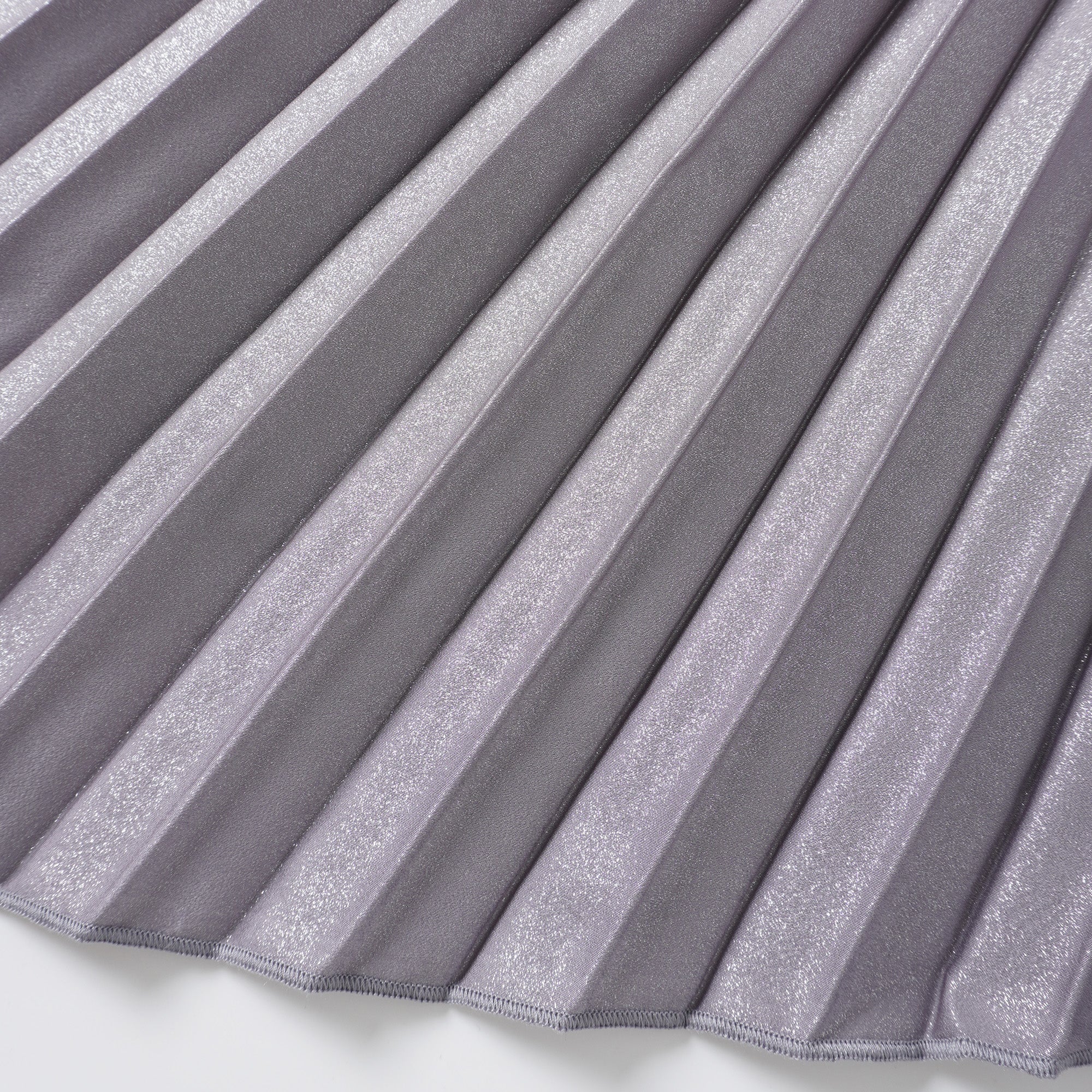 Satiné Purple Fully-pleated Maxi Dress