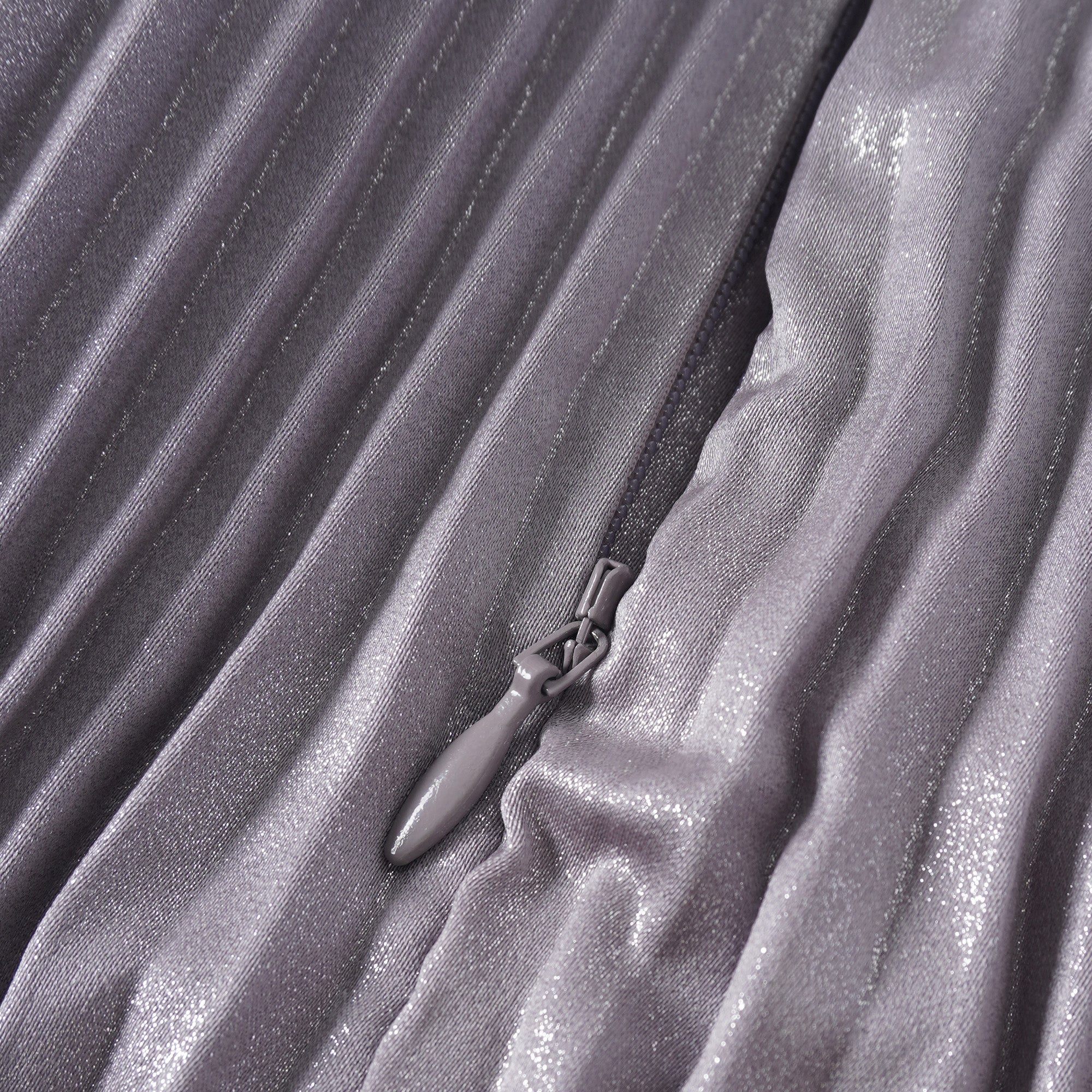 Satiné Purple Fully-pleated Maxi Dress