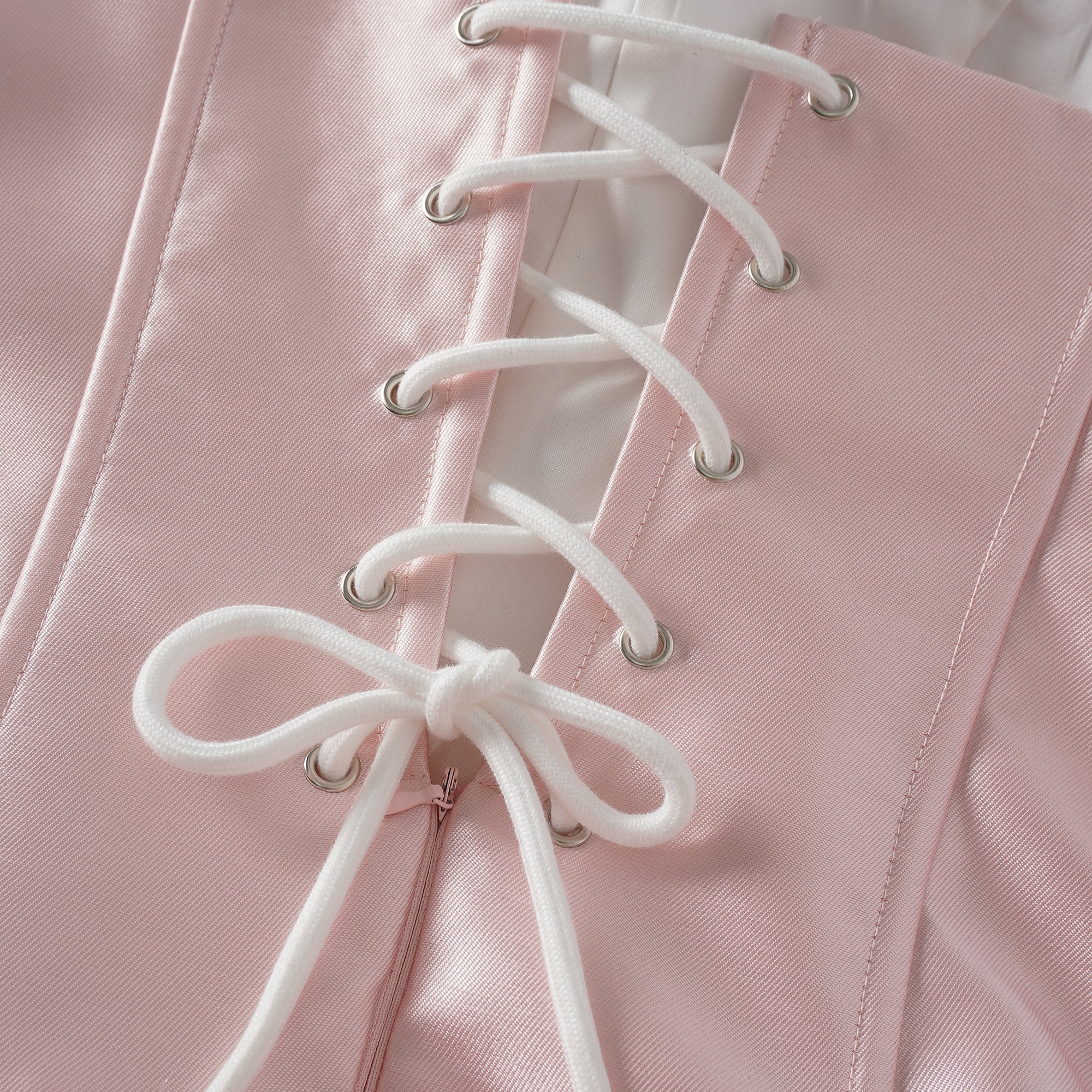 Laurine Pink Ruffled Satin Mini Dress