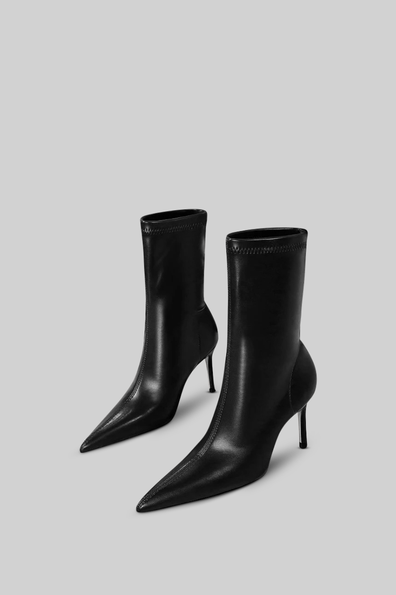 CECILIA Ankle stiletto boots - Black