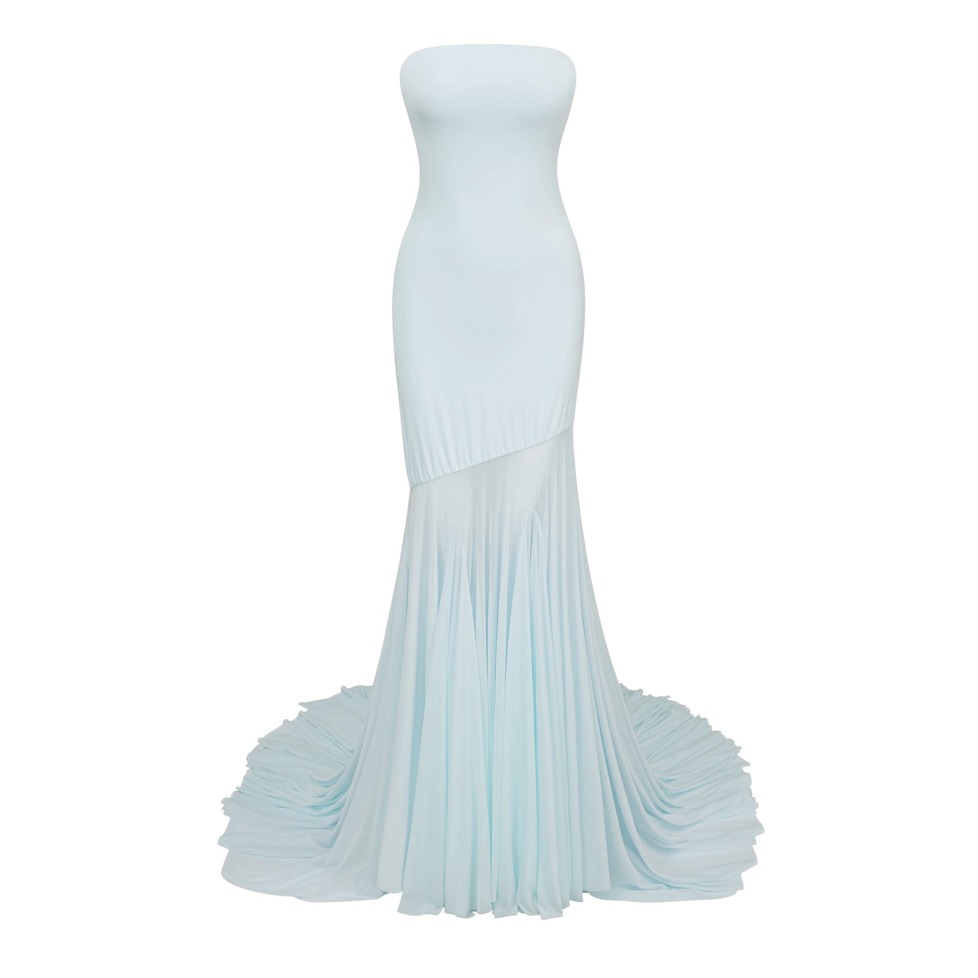Josiane Blue Off-shoulder Sheer Tulle Maxi Dress (Final Sale-US Only)