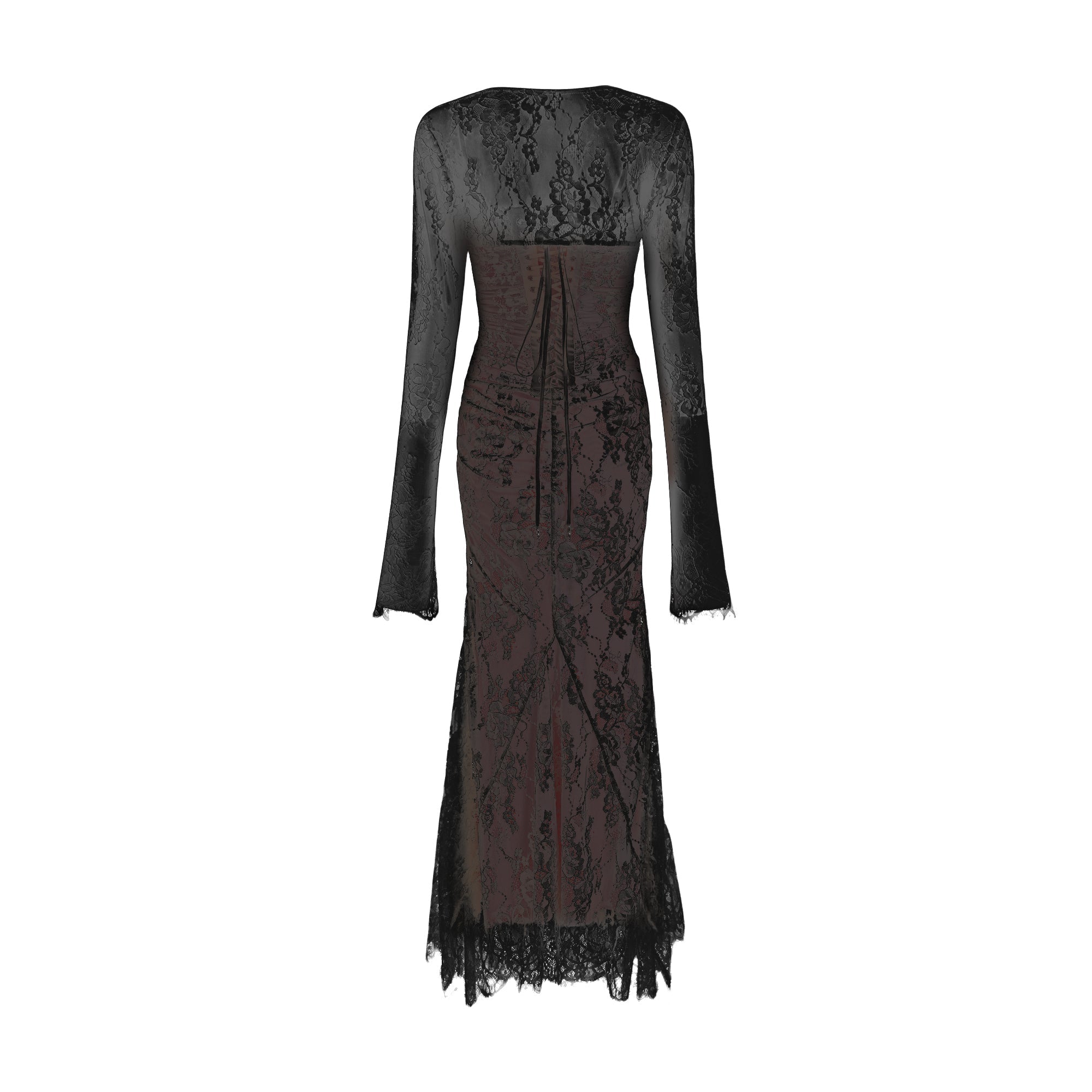 Valérie white floral lace mesh maxi dress (Final Sale-US Only)