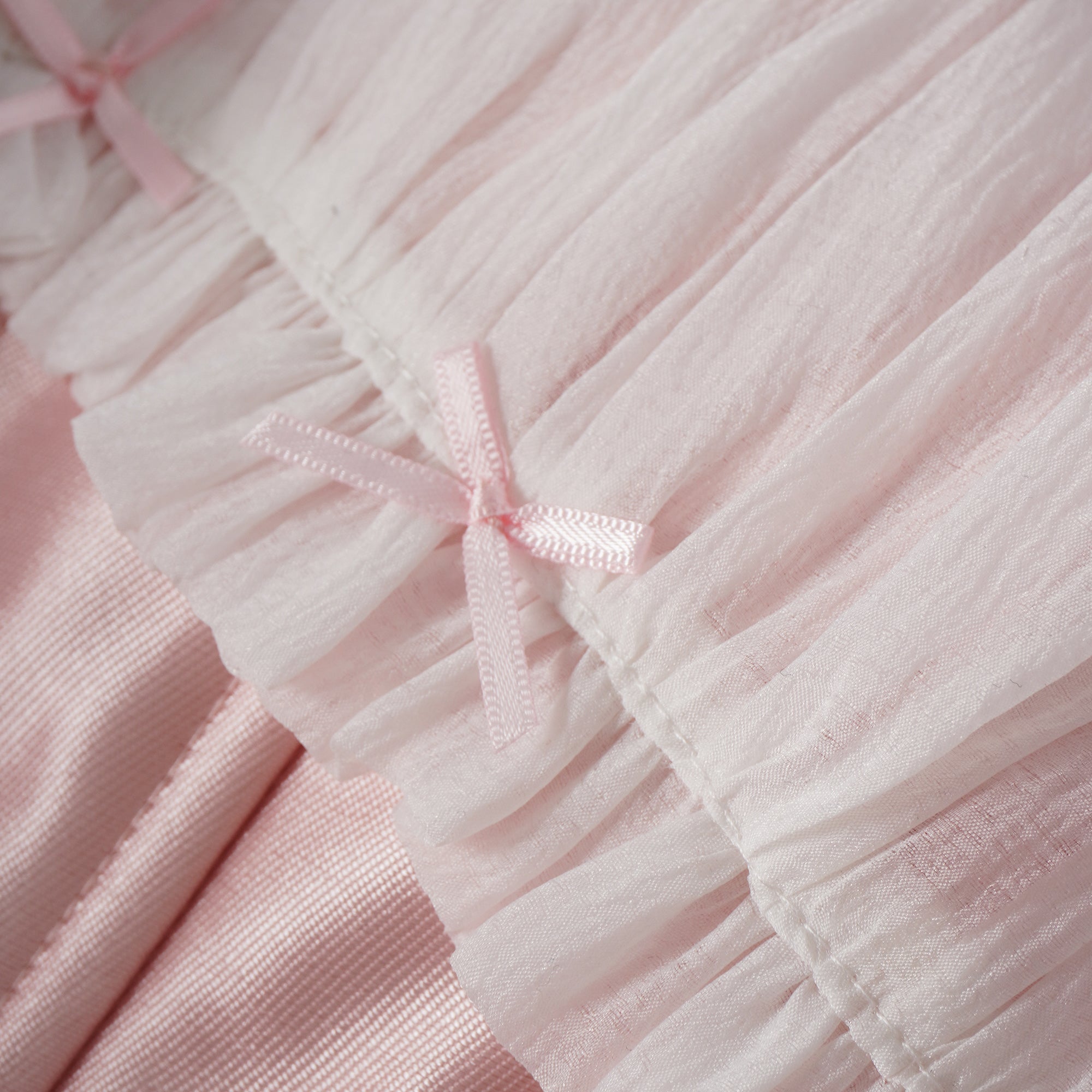 Laurine Pink Ruffled Satin Mini Dress