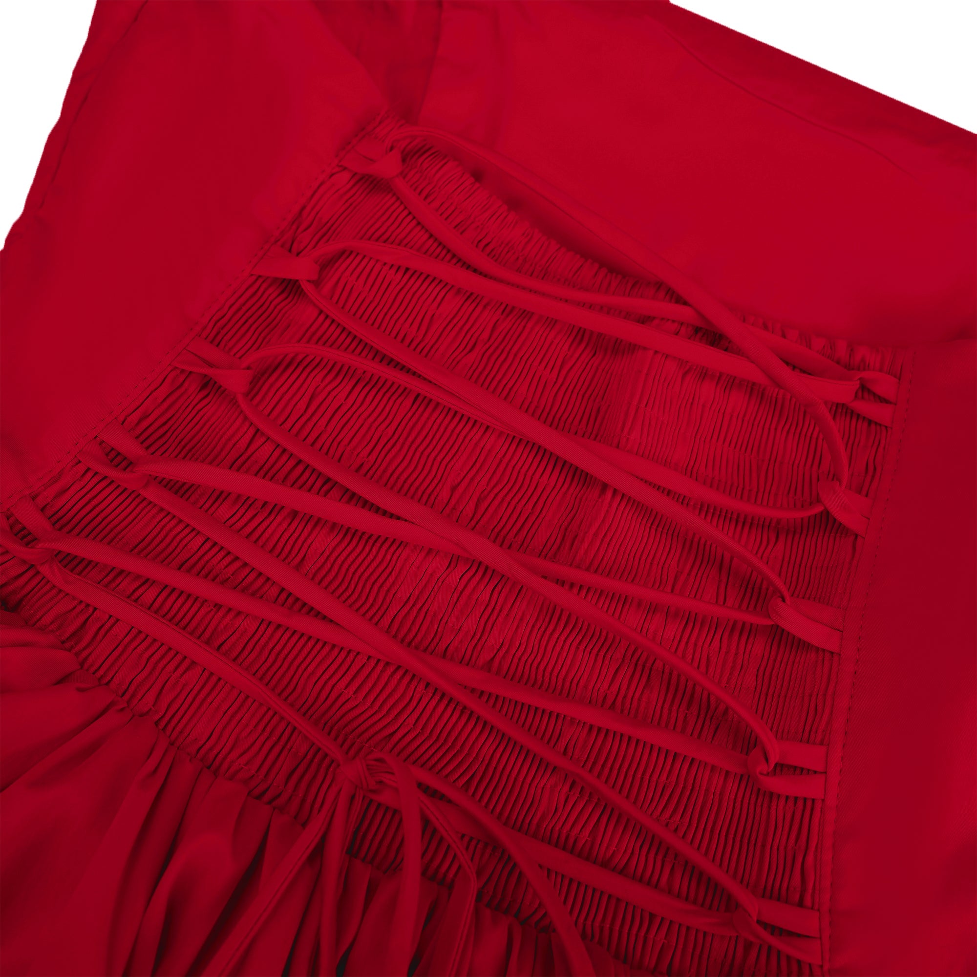 Eponine Red Layered Flared Hem Midi Dress (Final Sale-US Only)