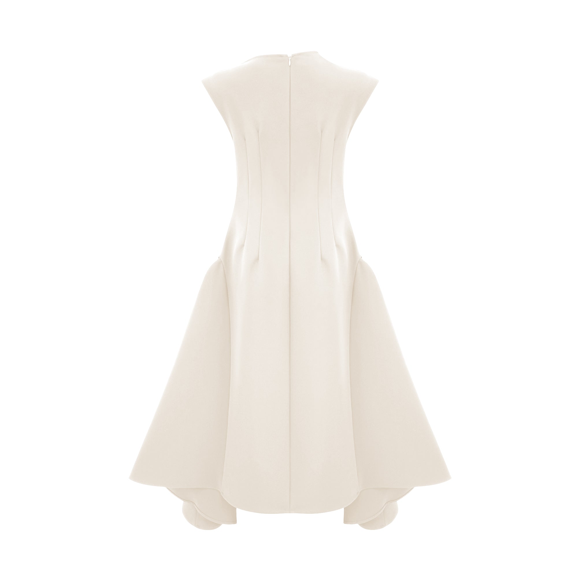 Jenifier white asymmetrical midi dress