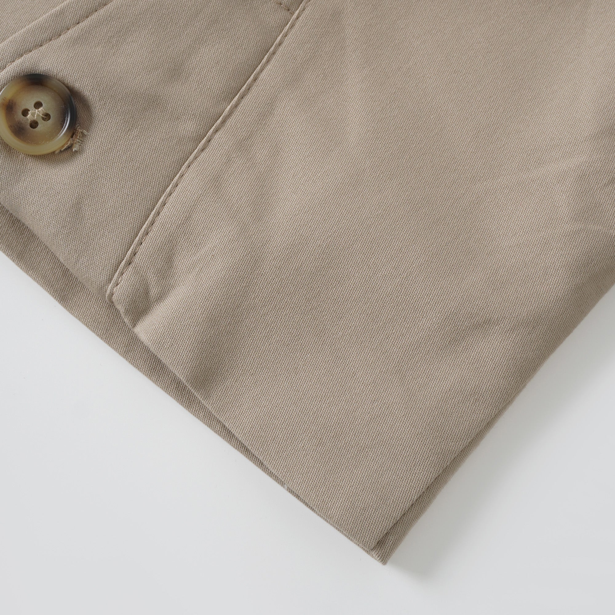 Sandra Khaki Double-Breasted Short Trench Coat