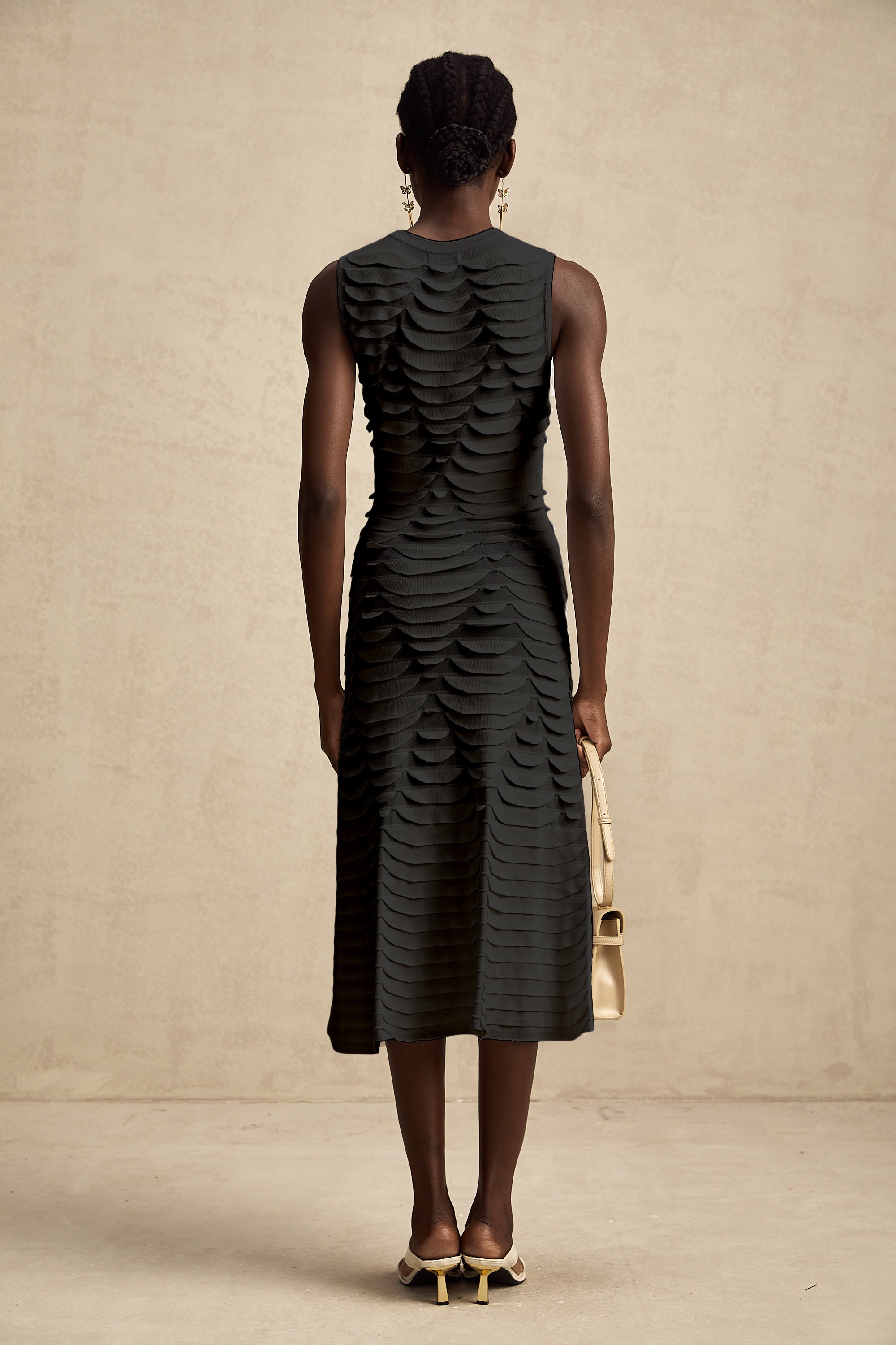 Anna snake-pattern godet midi dress (Final Sale)