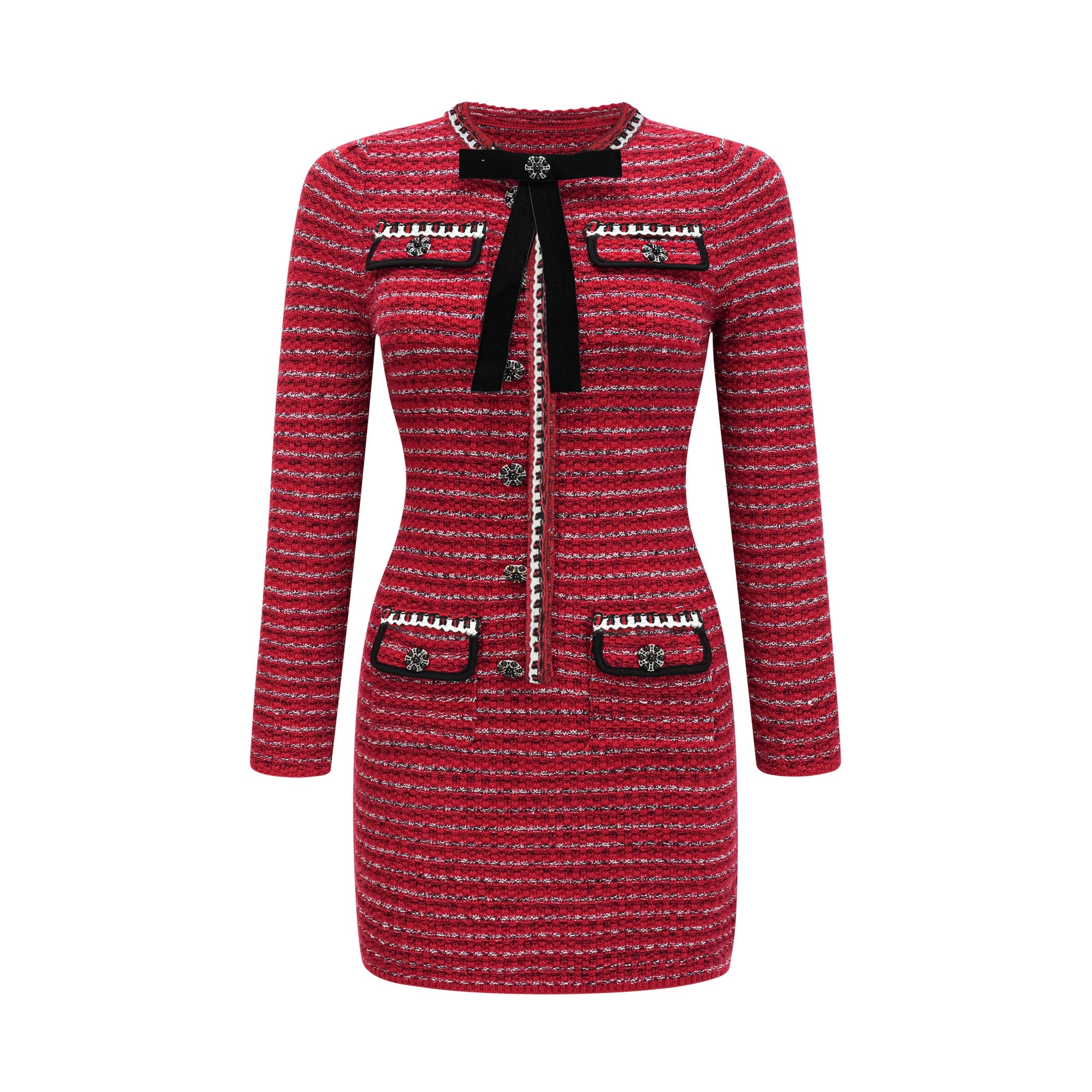 Faustine bow-detailed knit mini dress (Final Sale)