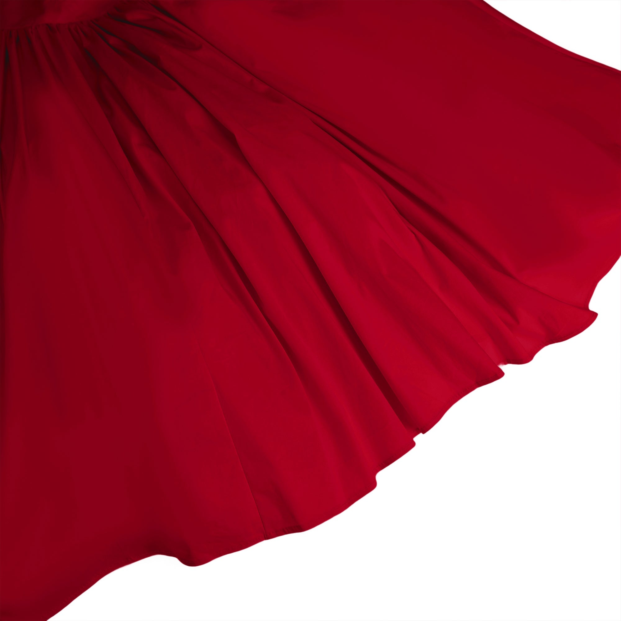 Eponine Red Layered Flared Hem Midi Dress