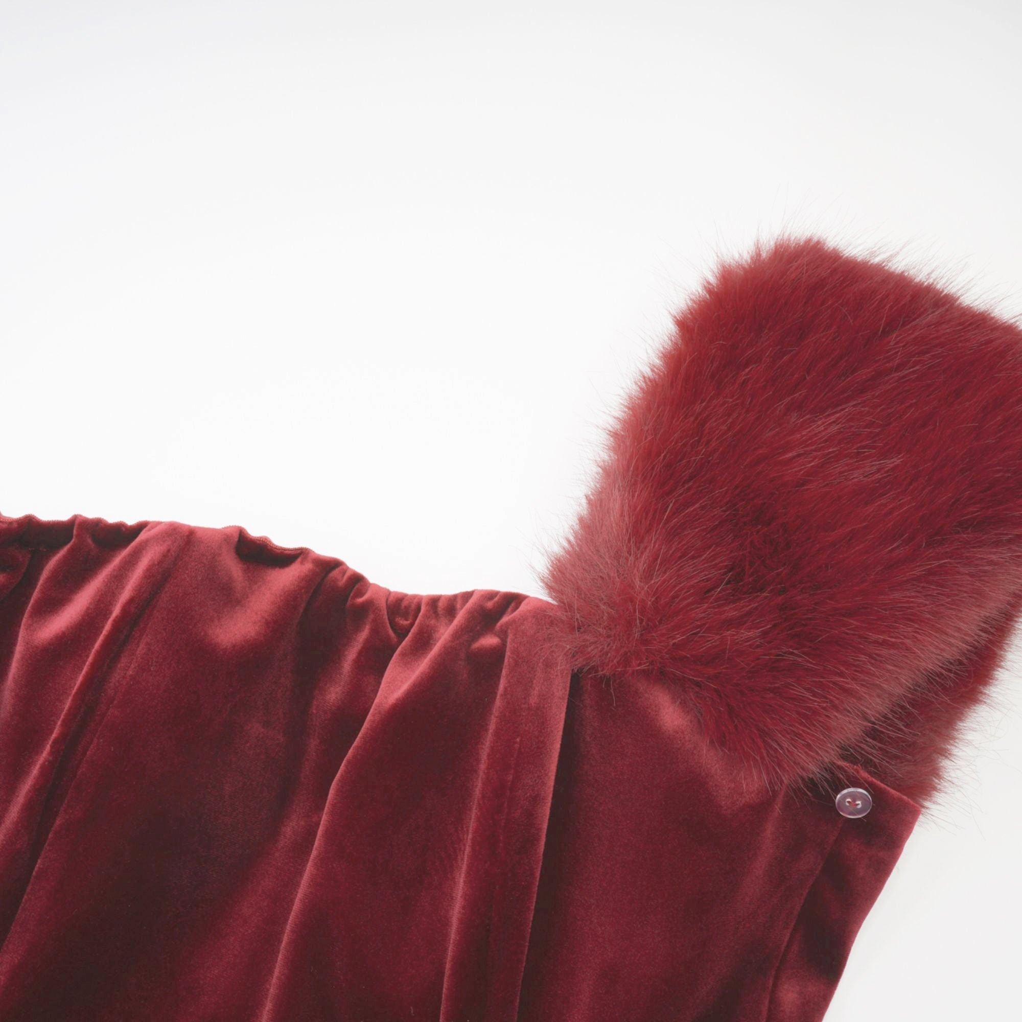 Wivika strapless velvet faux-fur mini dress