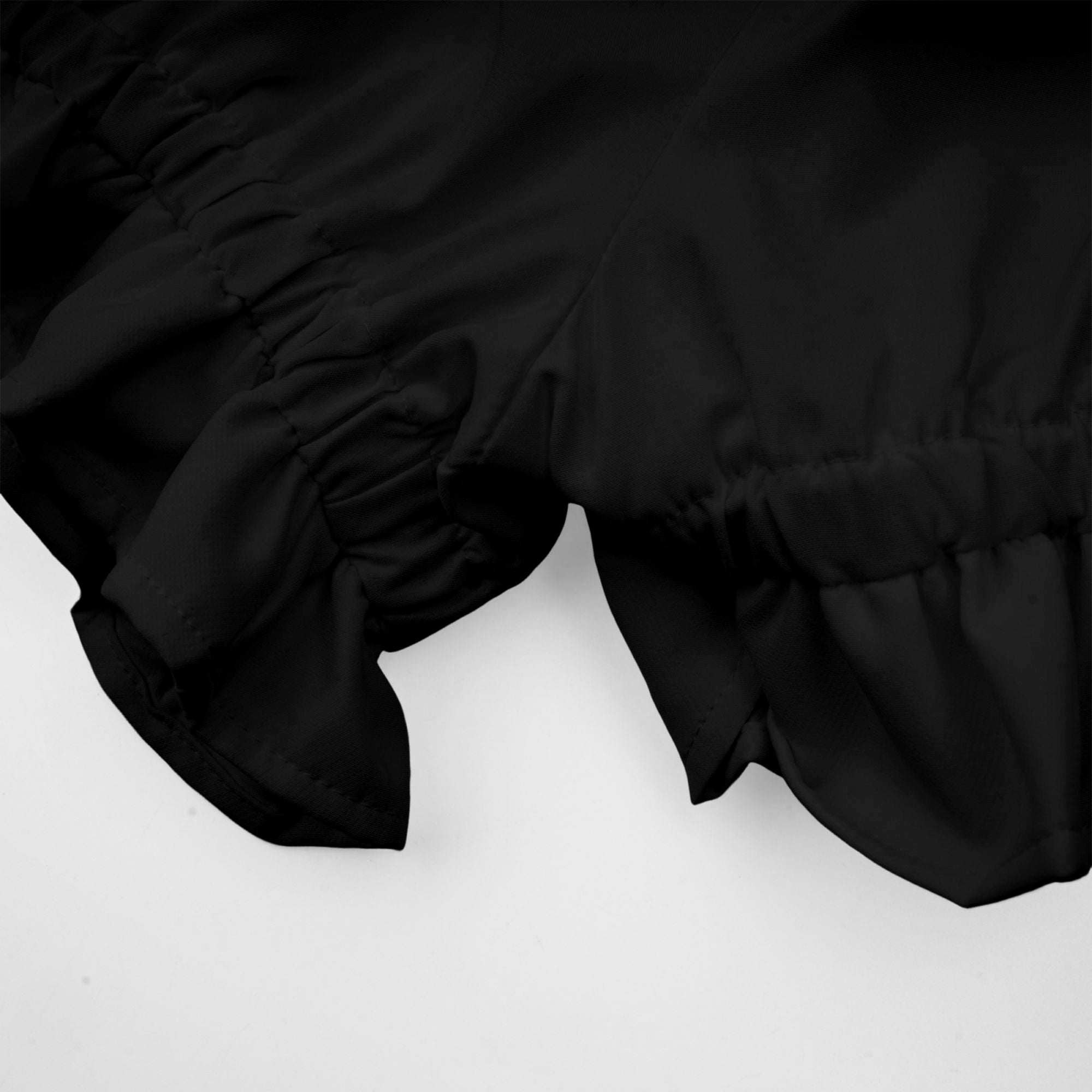 Andrea asymmetrical tulle blouse & skirt matching set in Black
