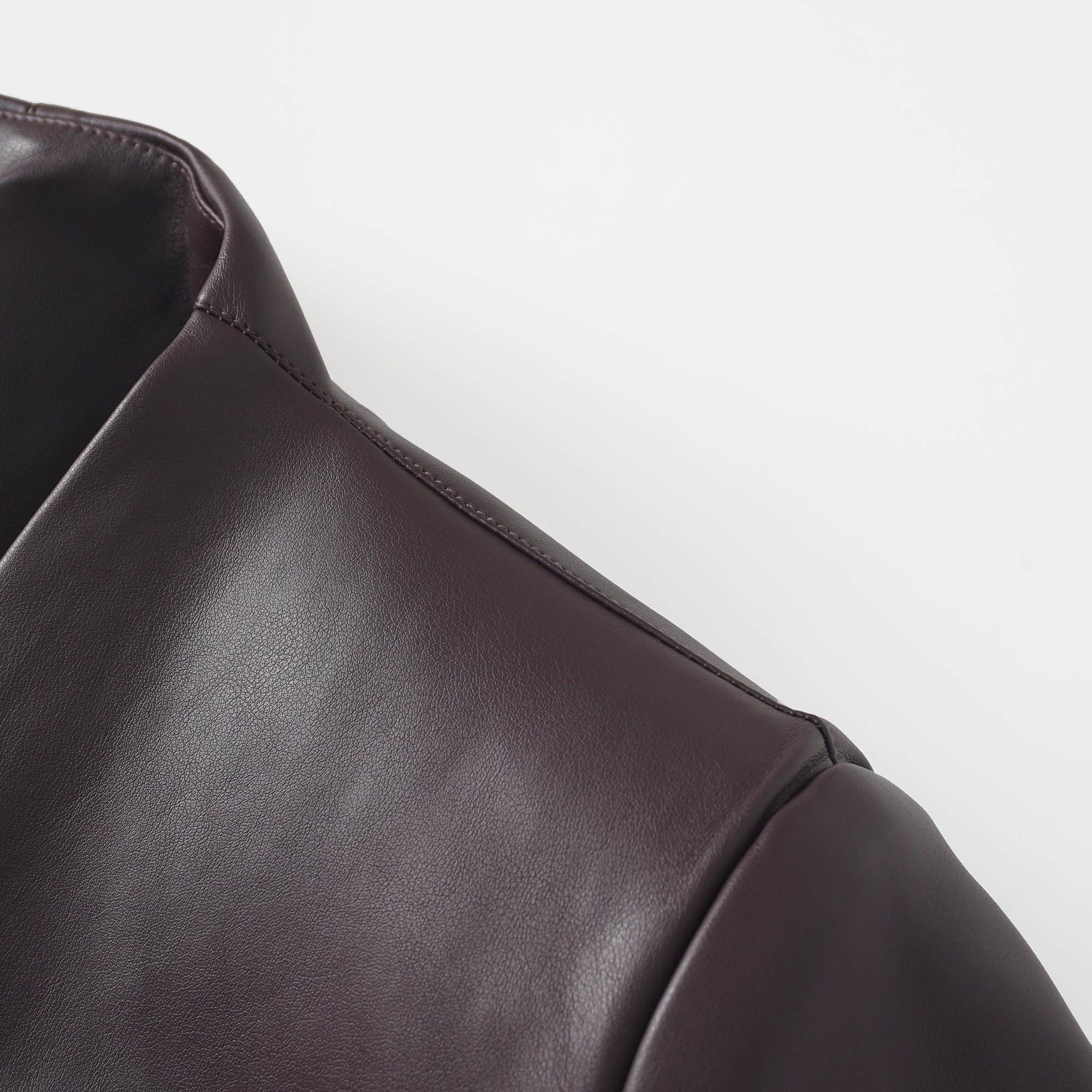 Solange Brown Leather Mini Blazer Dress