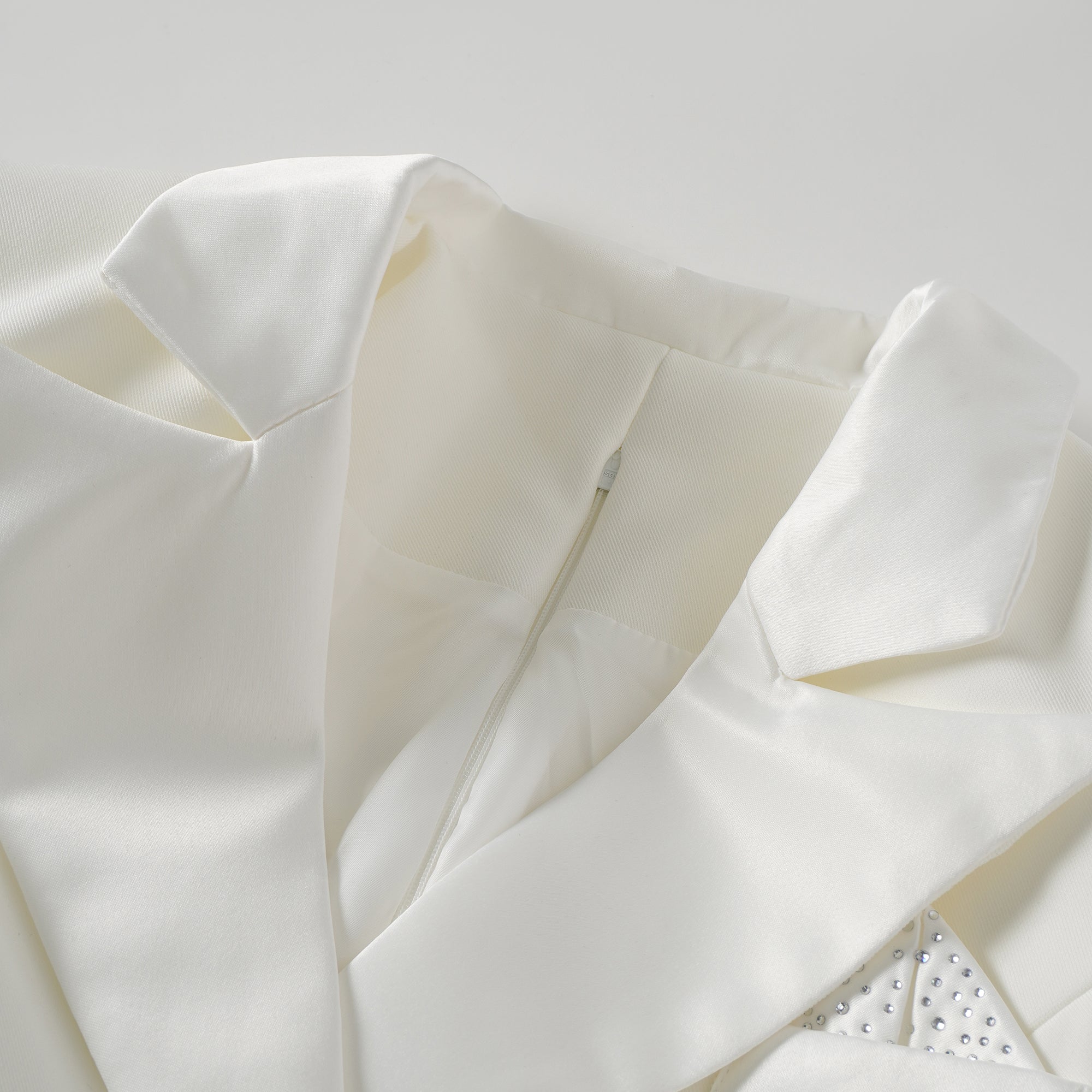 Inmaculada White Boned Bodice Mini Blazer Dress