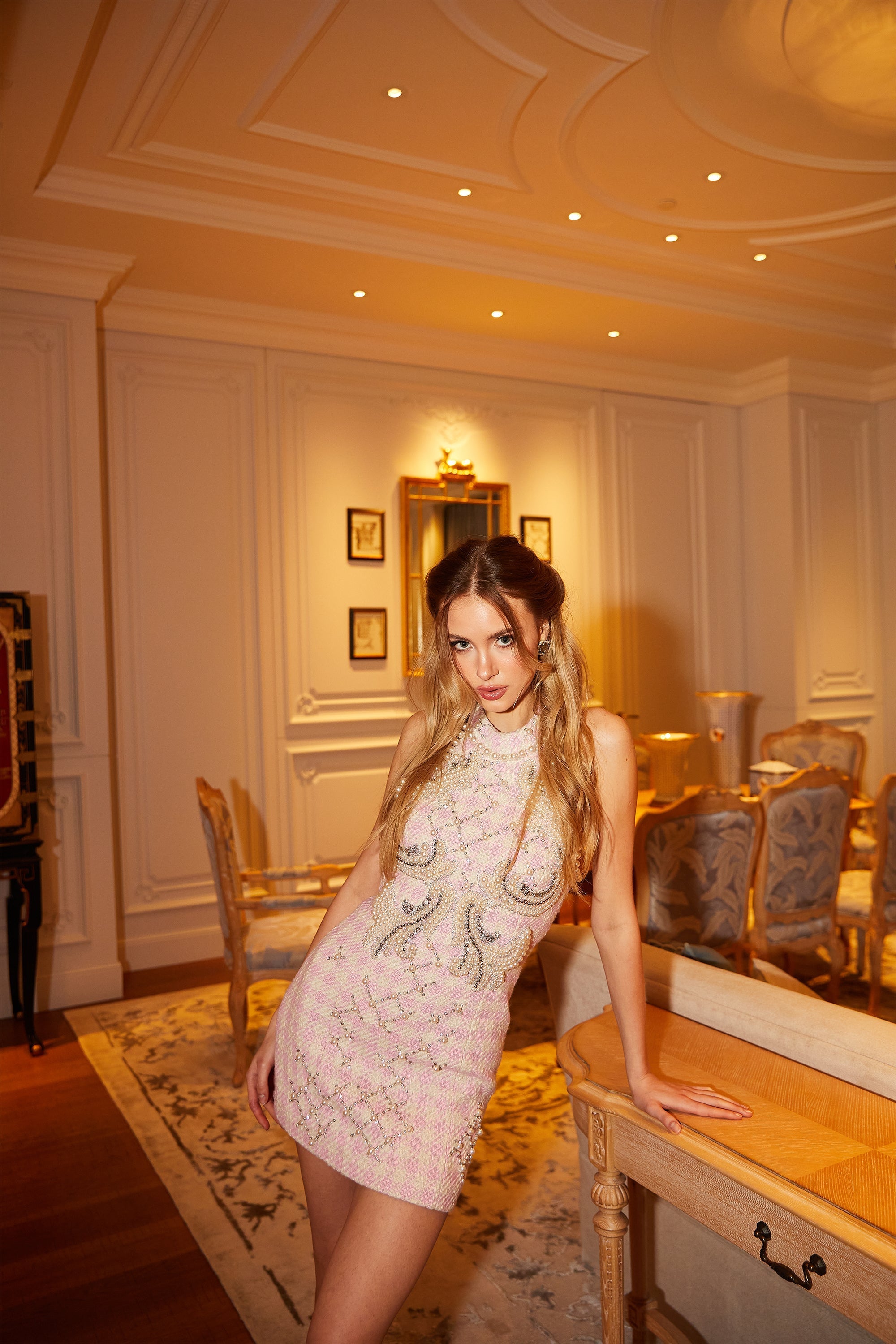 Capucine pearl-embellished mini dress (Final Sale-US Only)