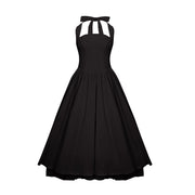 Eponine Black Layered Flared Hem Midi Dress