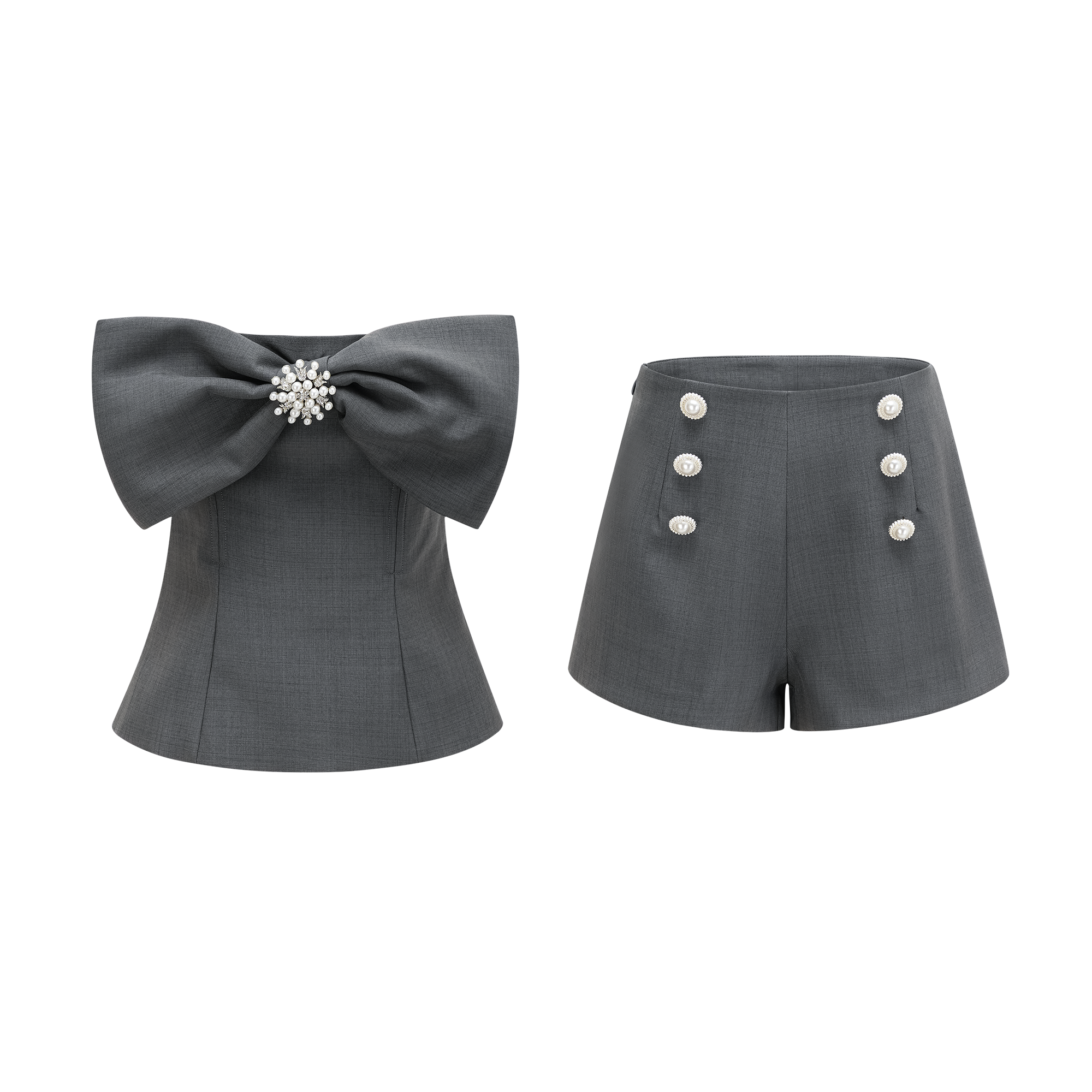 Sancia off-shoulder top & shorts matching set (Final Sale)