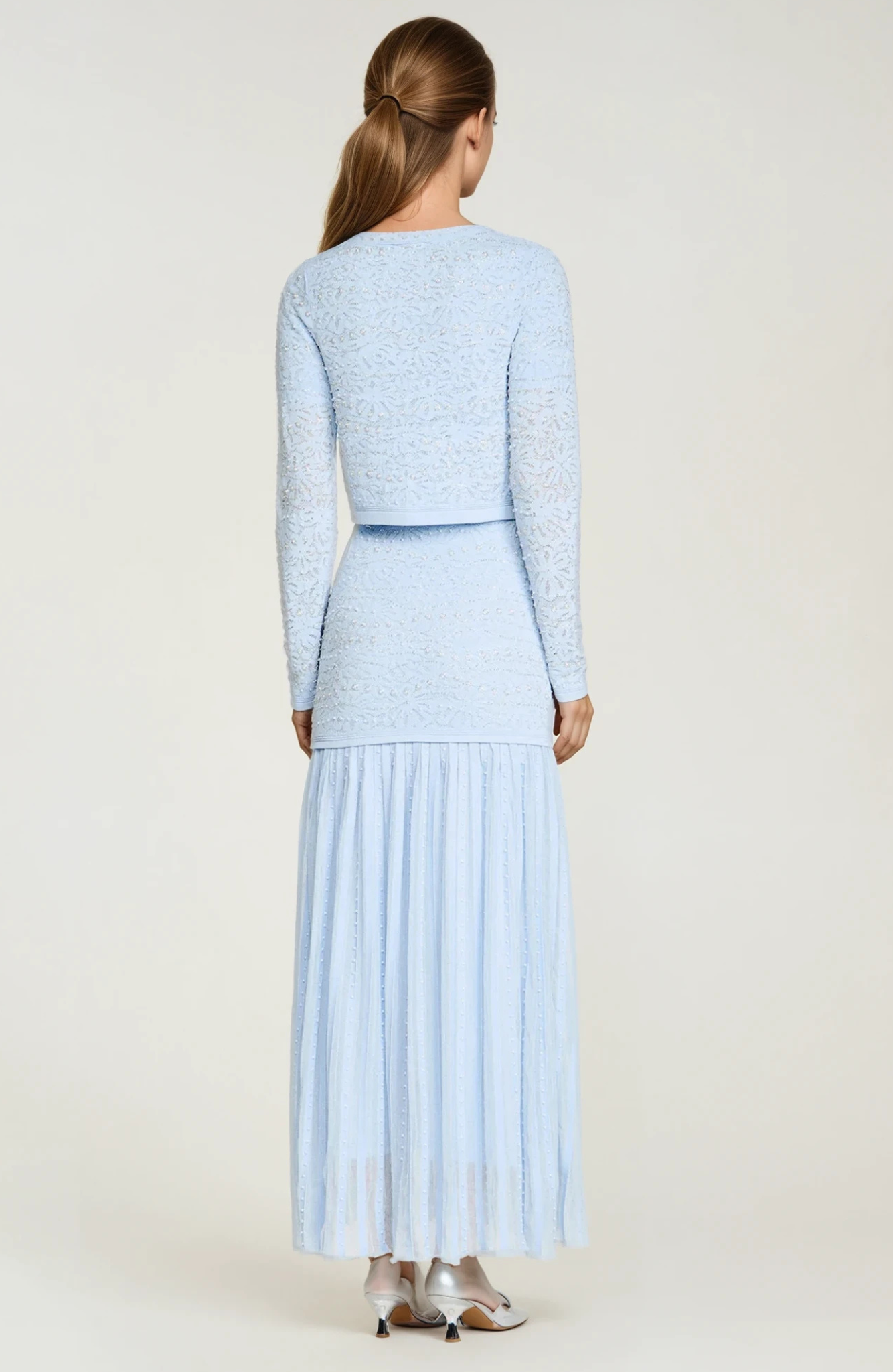 Sandro Levana beaded knit cardigan  - Light Blue