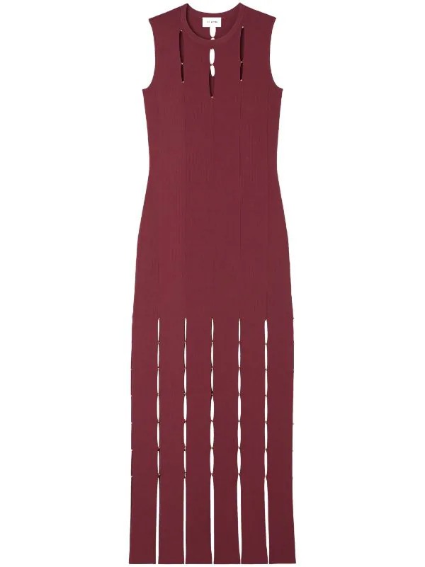 SANDRO Bead-embellished knitted gown dress (Sandro and Self-Portrait)