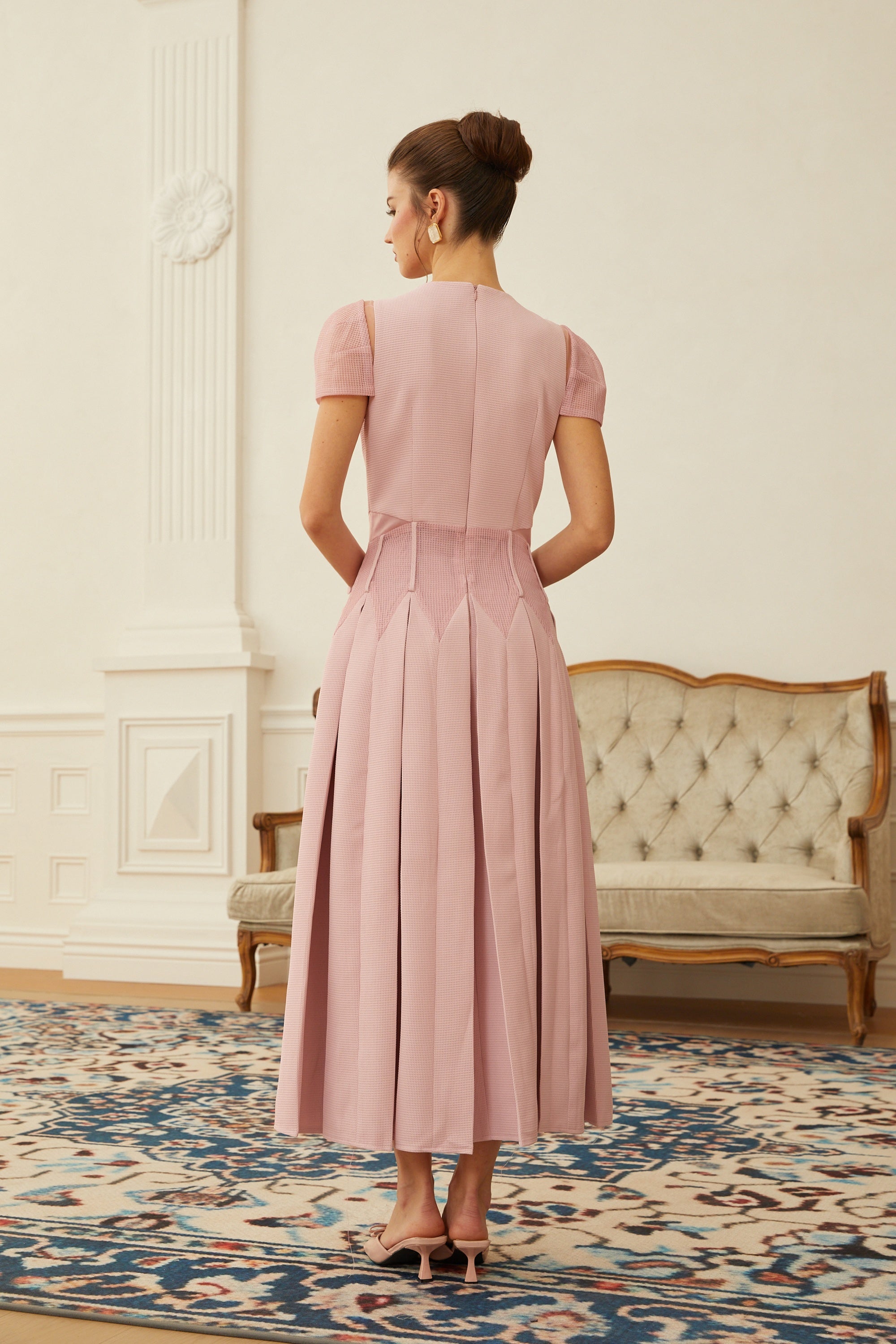 Maelle Pink Flower Embroidered Maxi Dress (Final Sale-US Only)