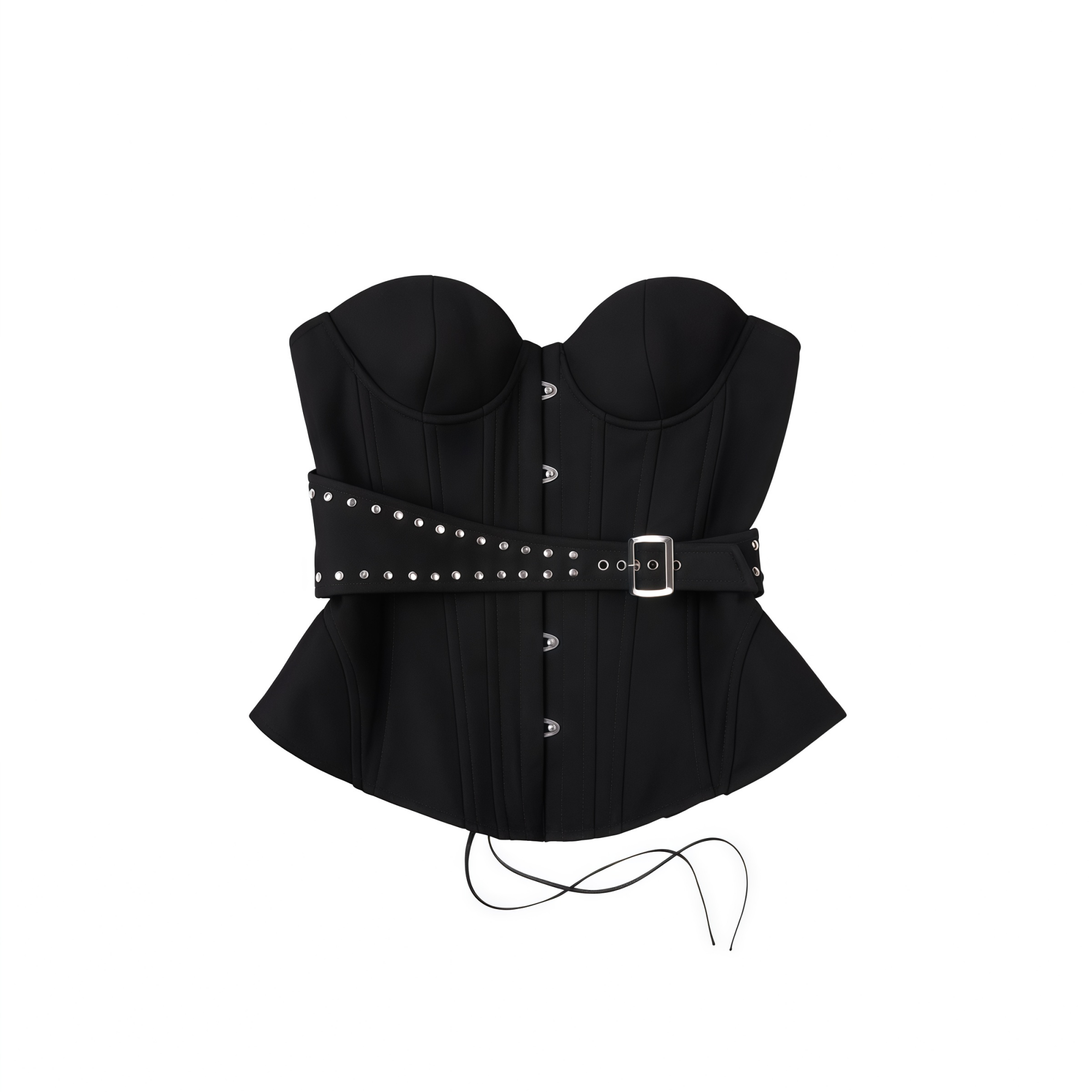 Tiril Black Studded Belted Corset Top (Final Sale)