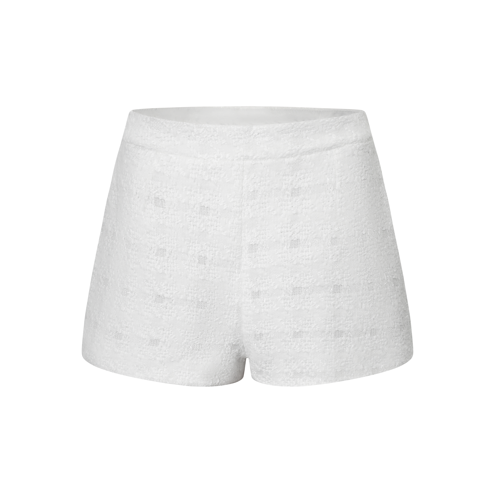 Séraphine White Frayed Tweed Jacket & Shorts Set