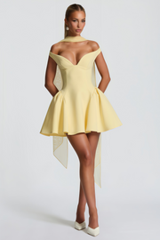 Ifig Yellow V-neck Corset Mini Dress