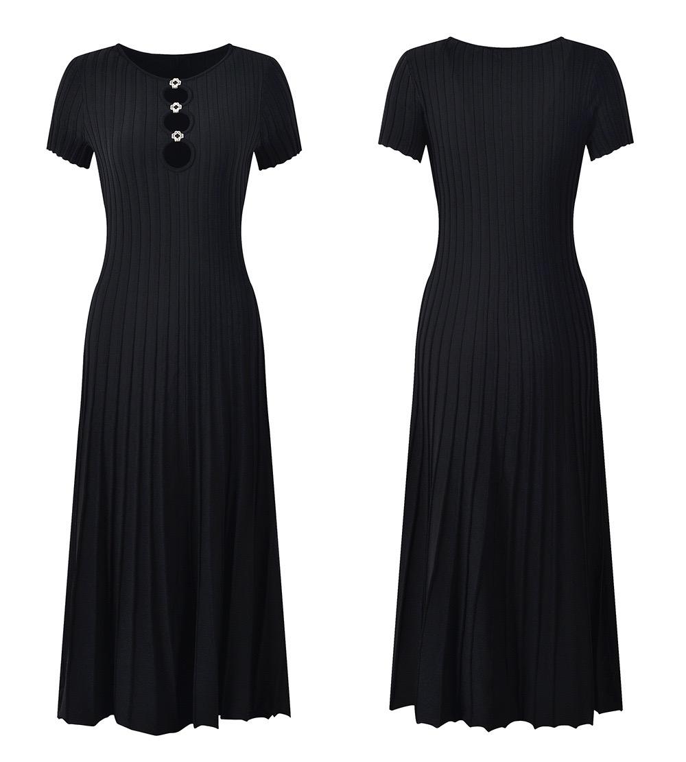 SANDRO Black midi dress - Black